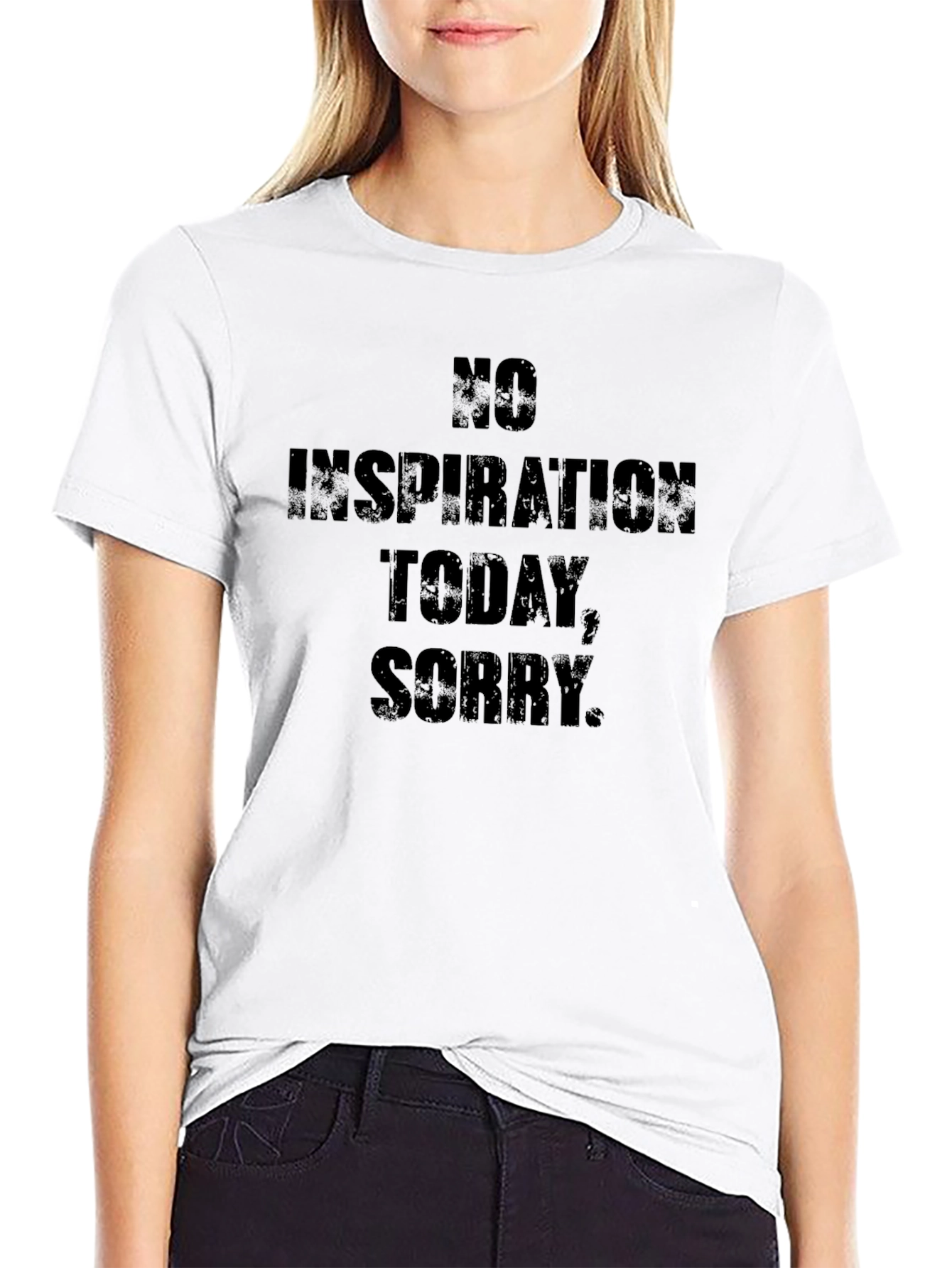 No Inspiration Today Graphic Tee - Black Cotton