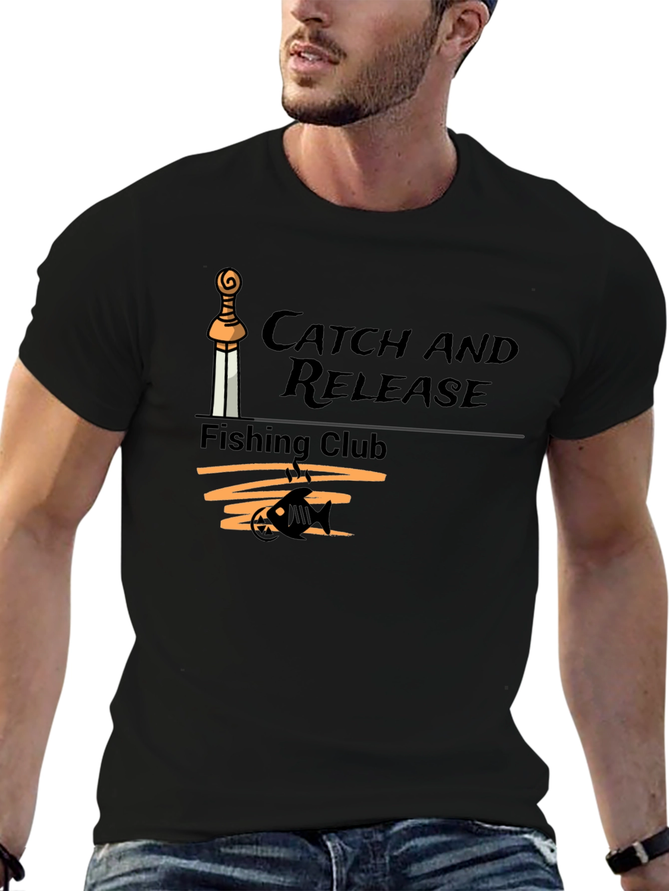 Catch and Release Fishing Club T-Shirt - Black
