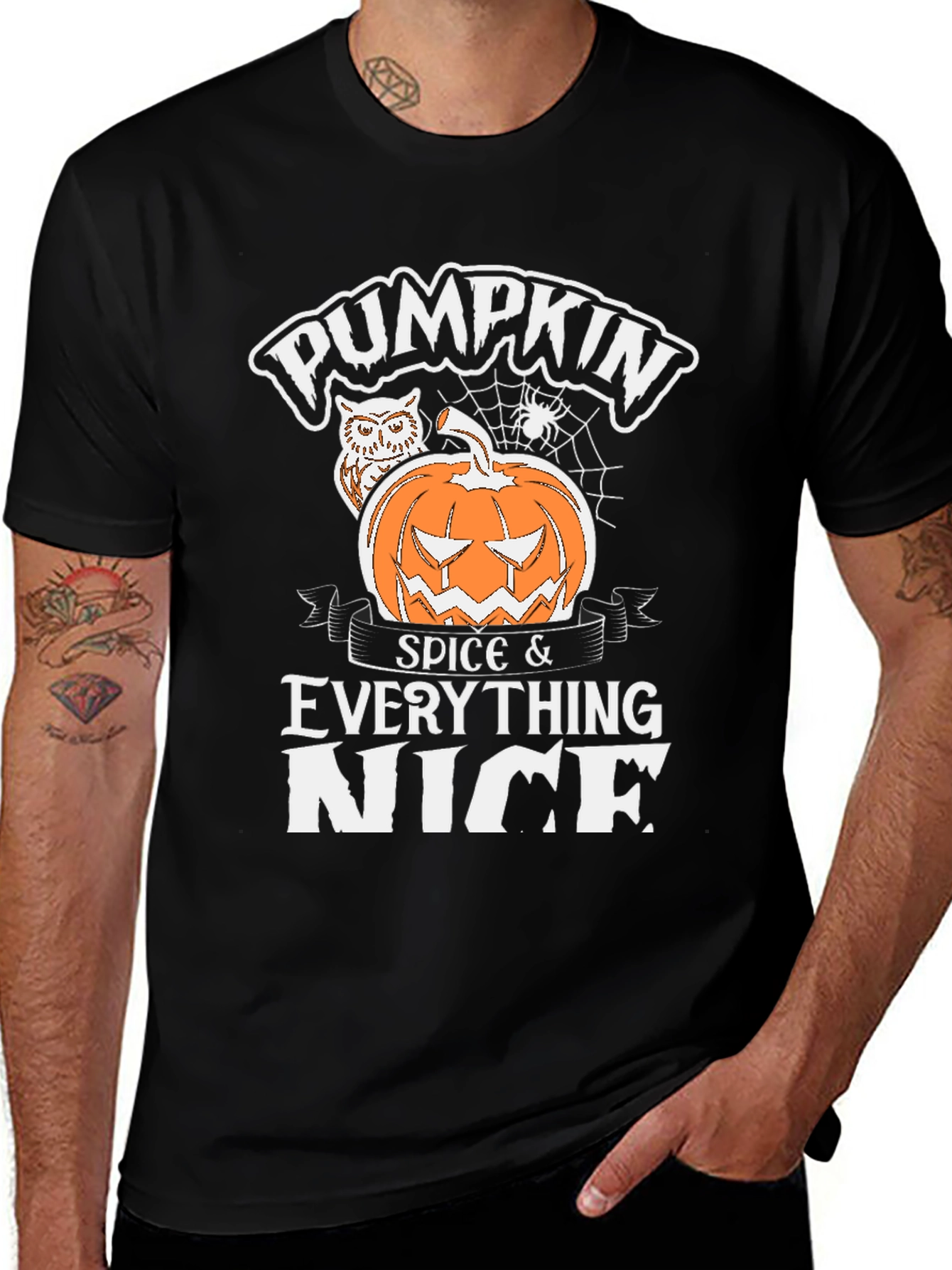 Pumpkin Spice Everything Nice Black T-Shirt