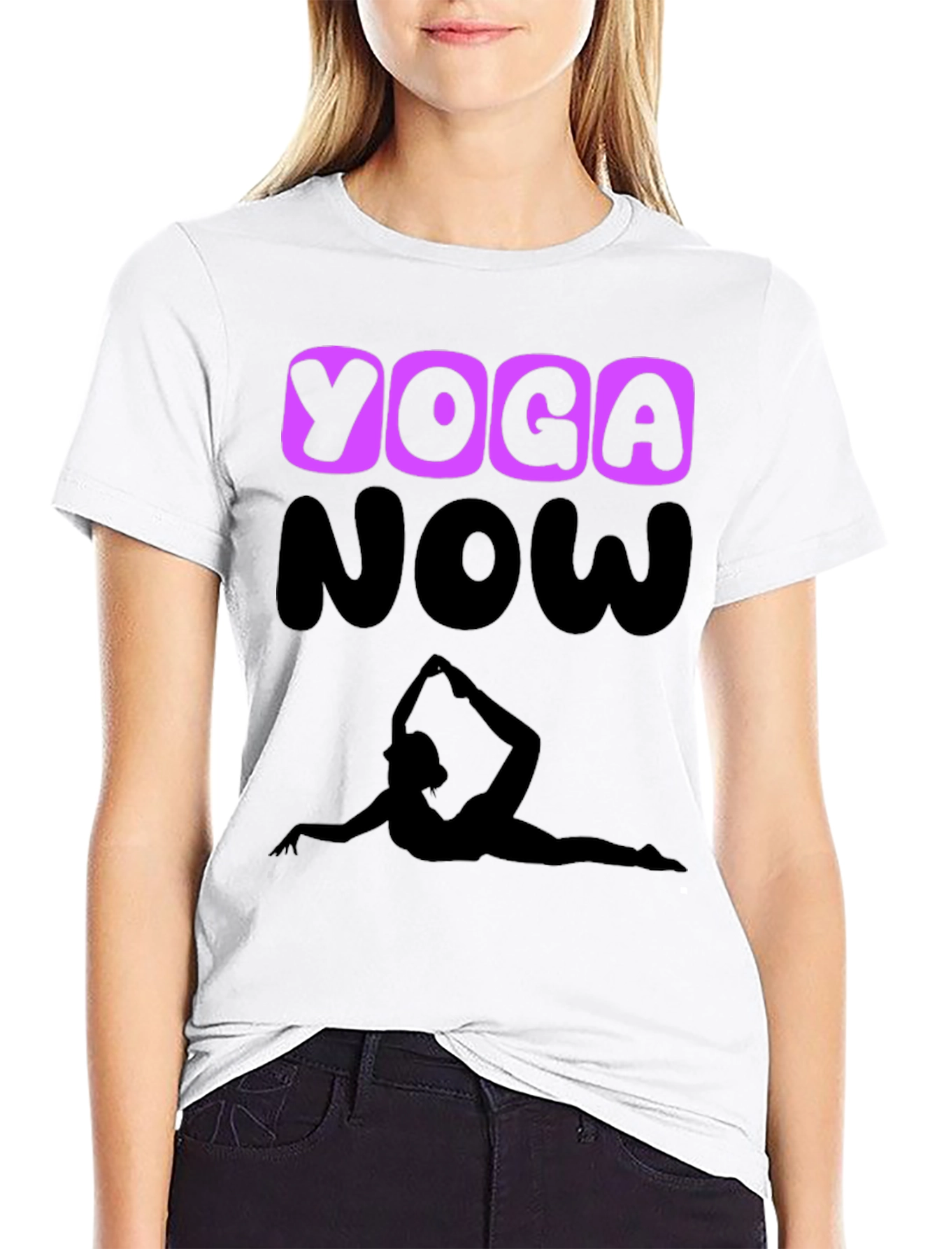 Yoga Now Graphic Tee - Black Cotton Blend
