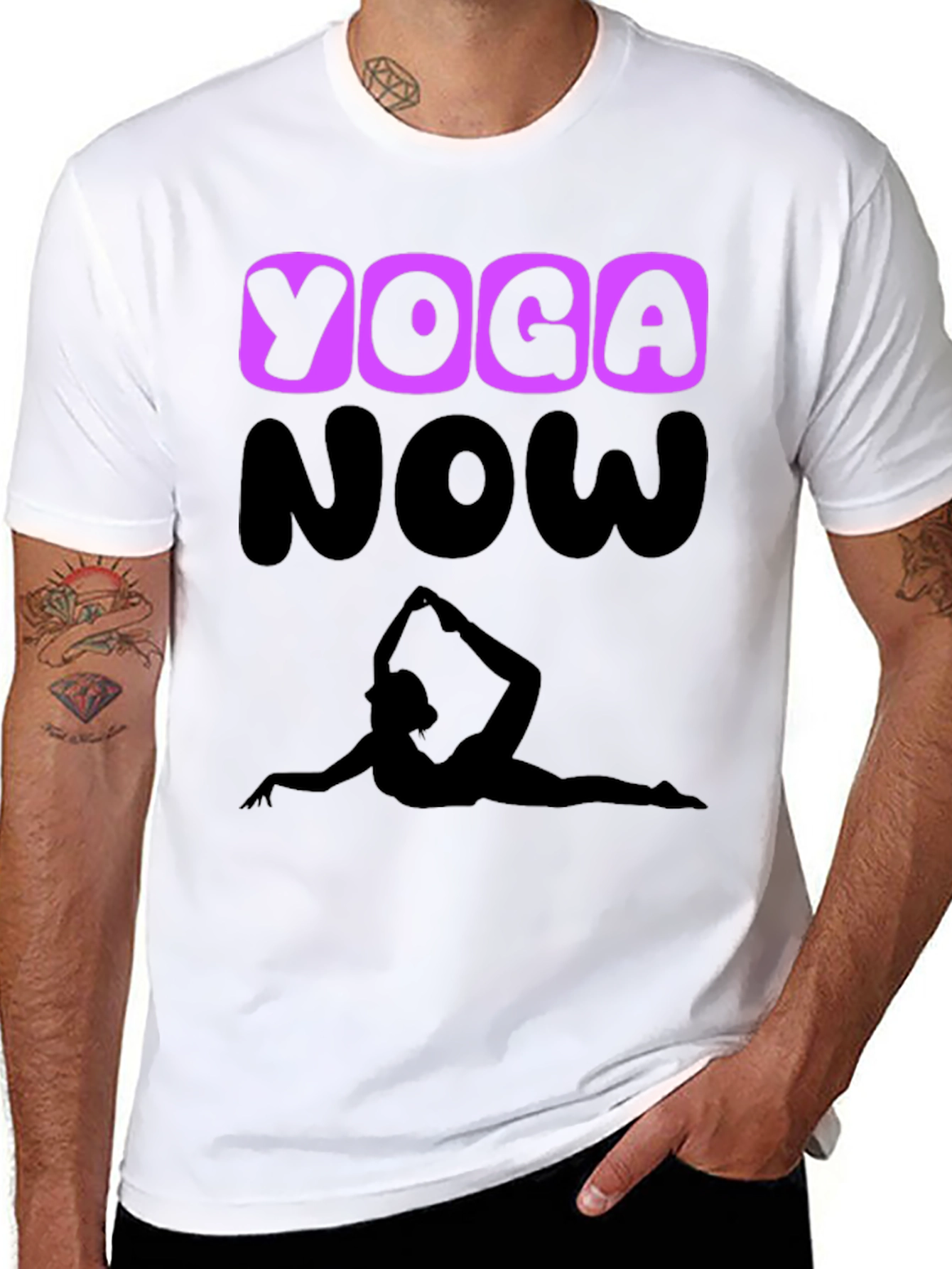 Yoga Now Graphic Tee - Black Cotton Blend