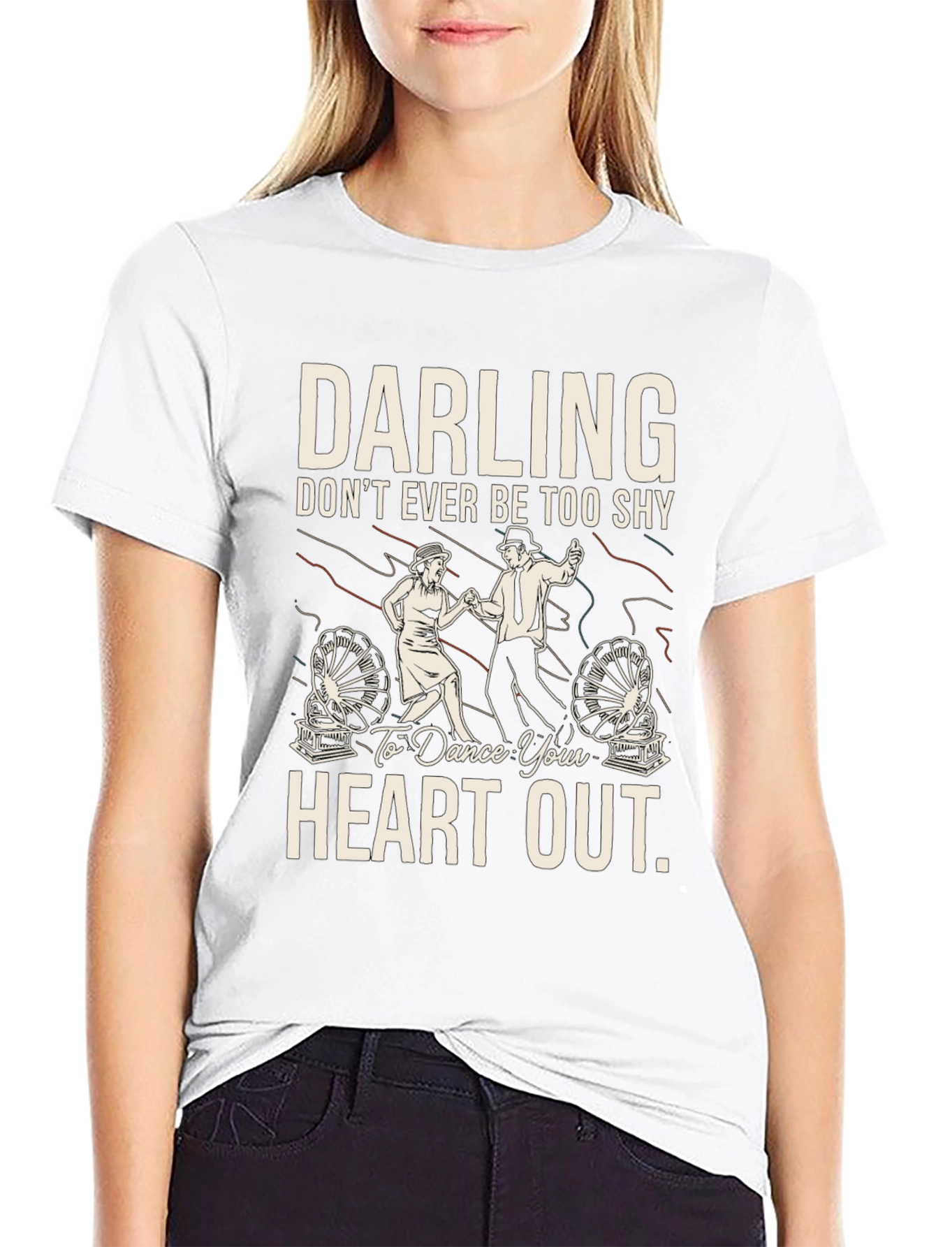 Darling Dance Your Heart Out Black Graphic Tee