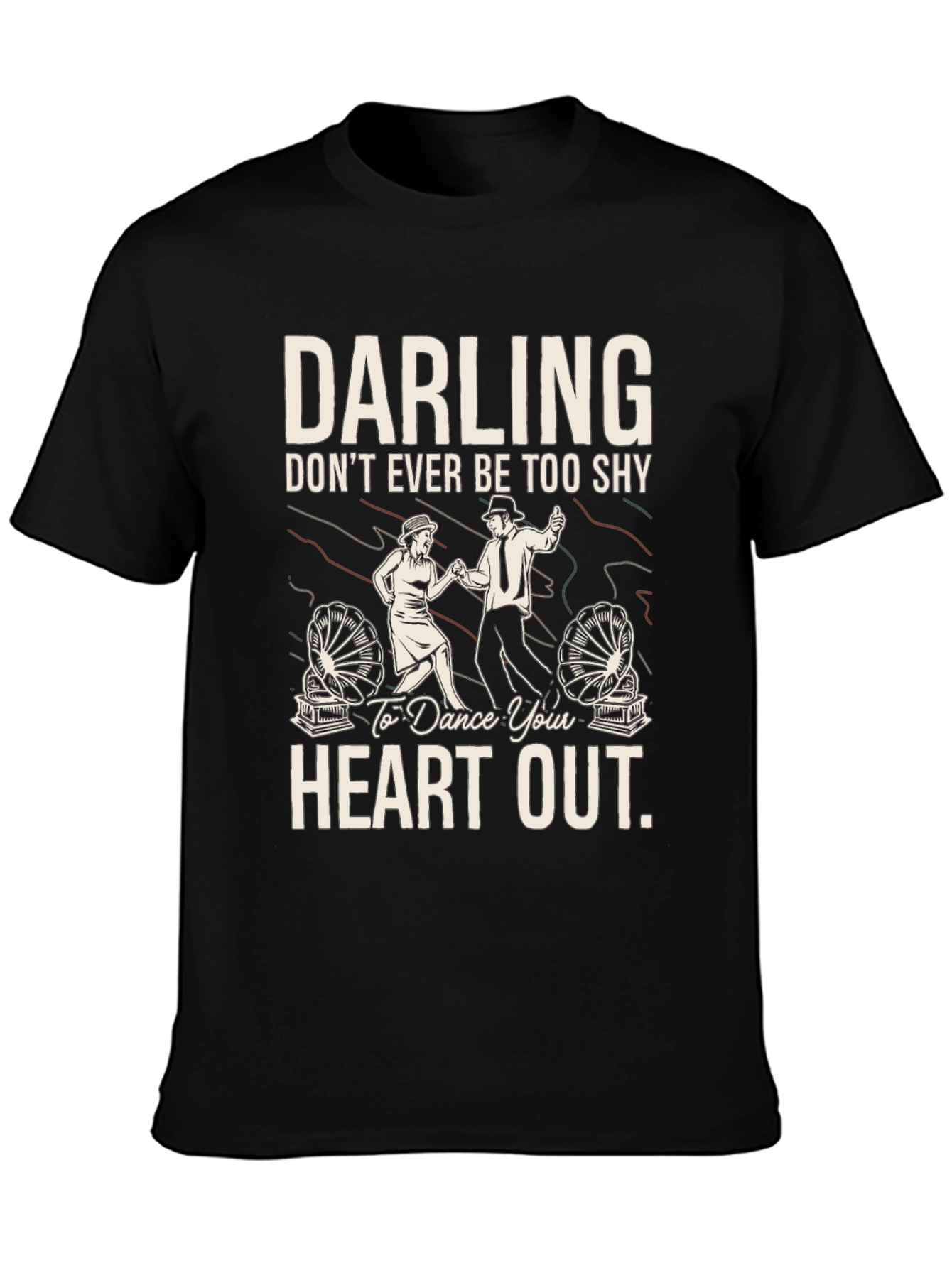 Darling Dance Your Heart Out Black Graphic Tee