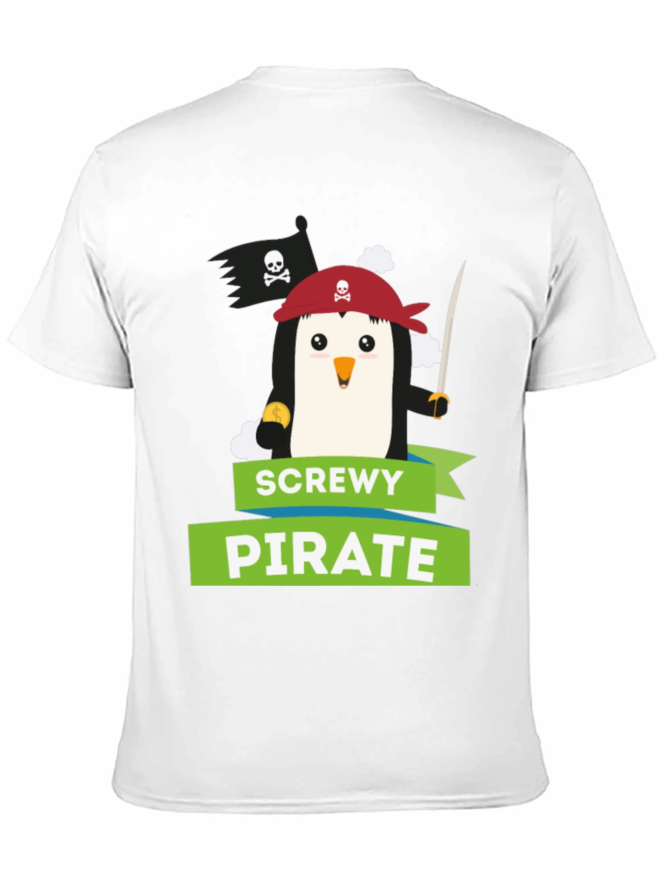 Screw Pirate Penguin T-Shirt - Funny Cartoon Tee