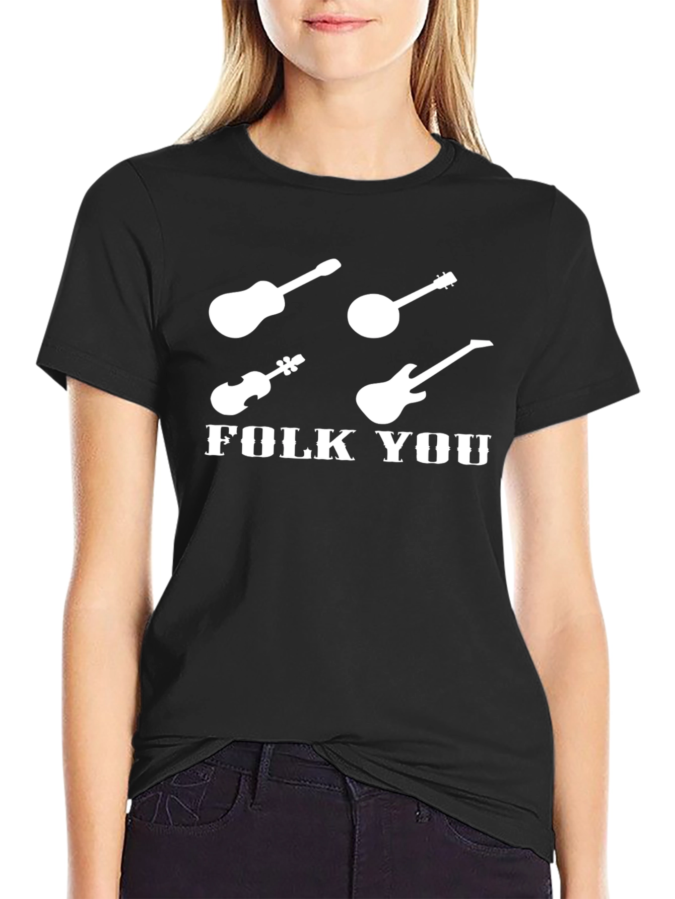 Folk You Music T-Shirt Band Tee Novelty Guitar Shirt