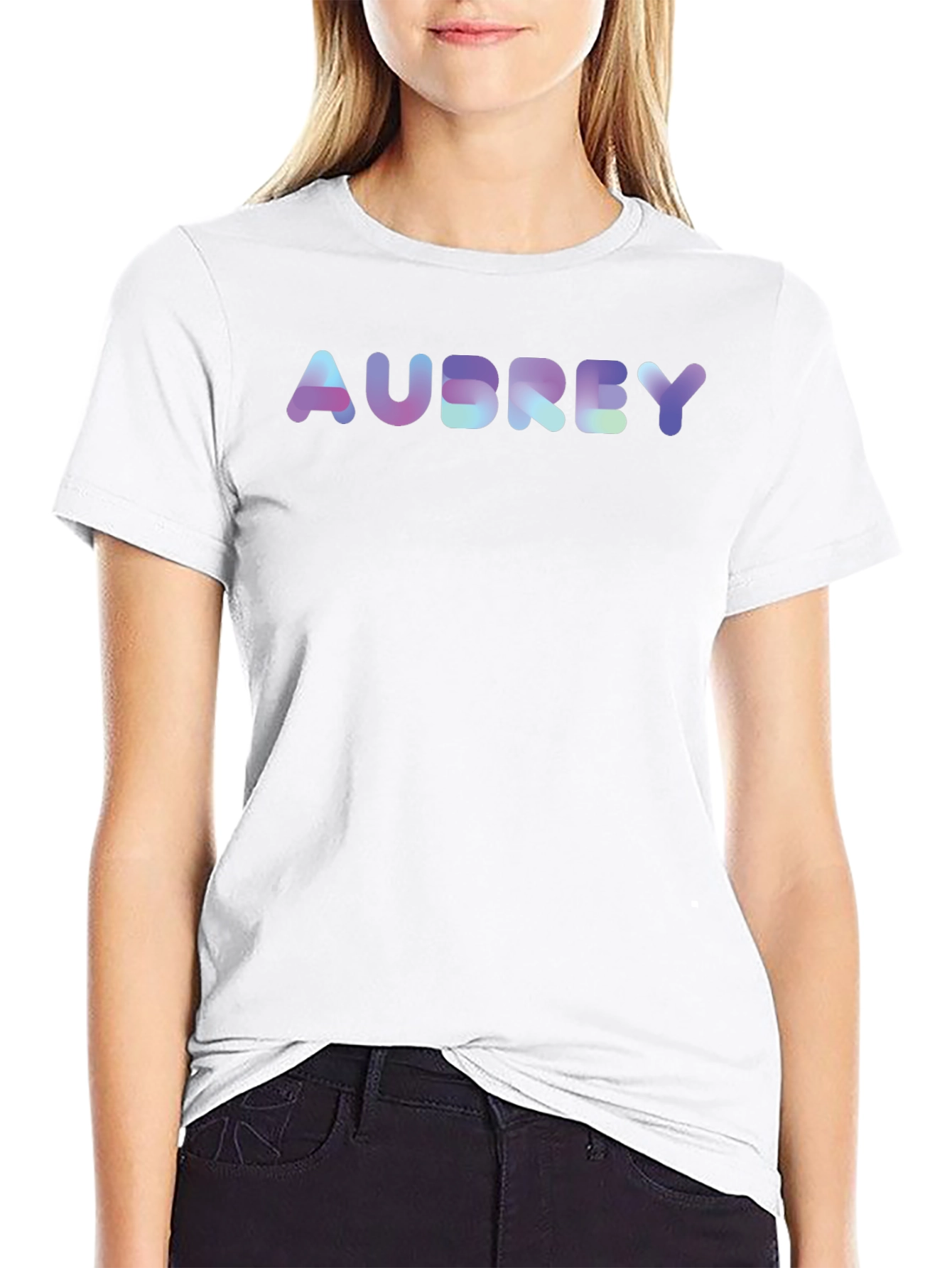 Personalized Audrey Holographic Text Tee