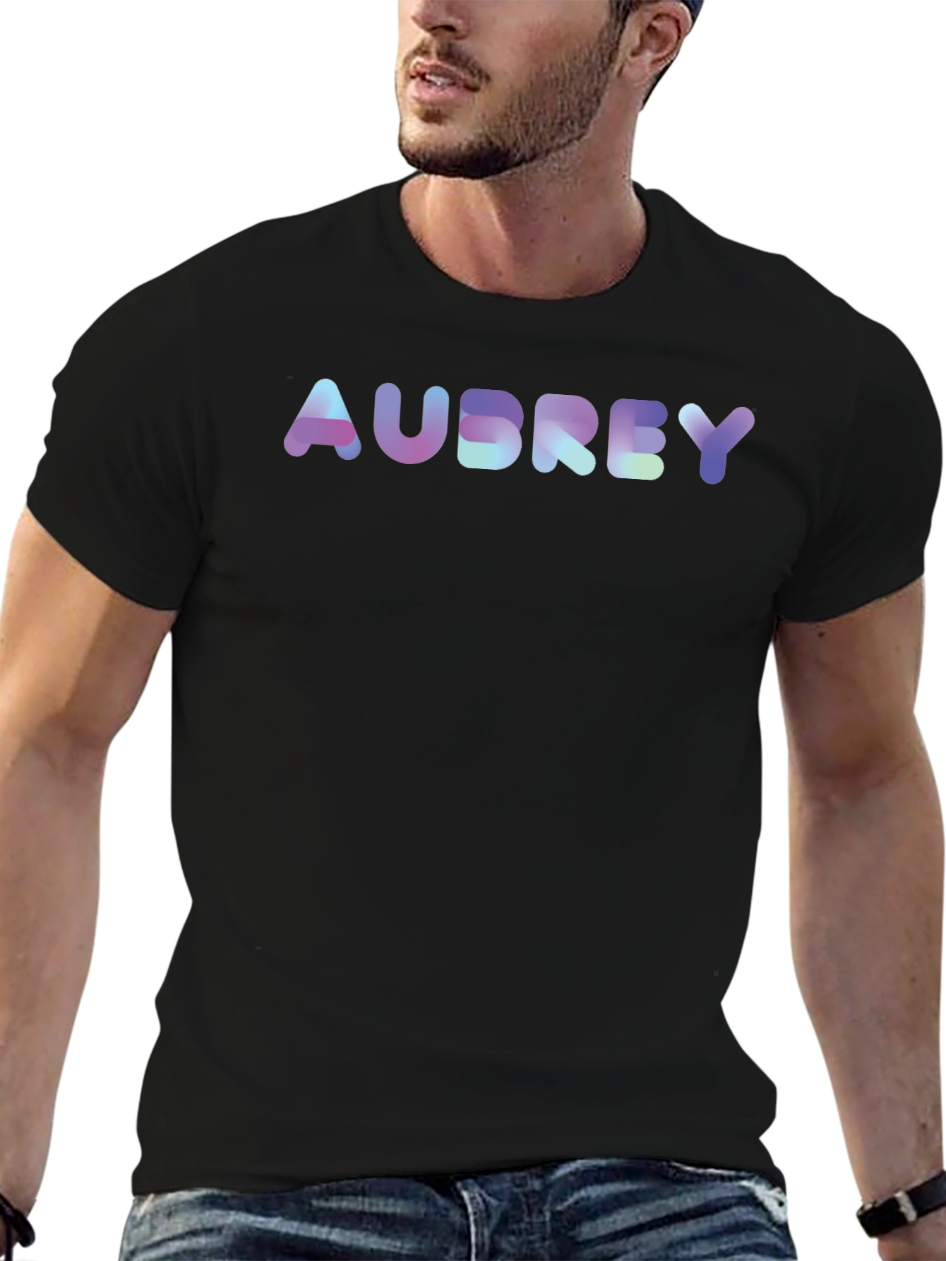 Personalized Audrey Holographic Text Tee