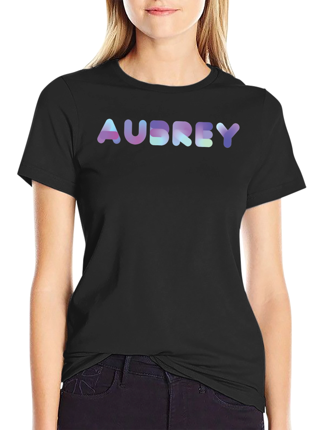 Personalized Audrey Holographic Text Tee