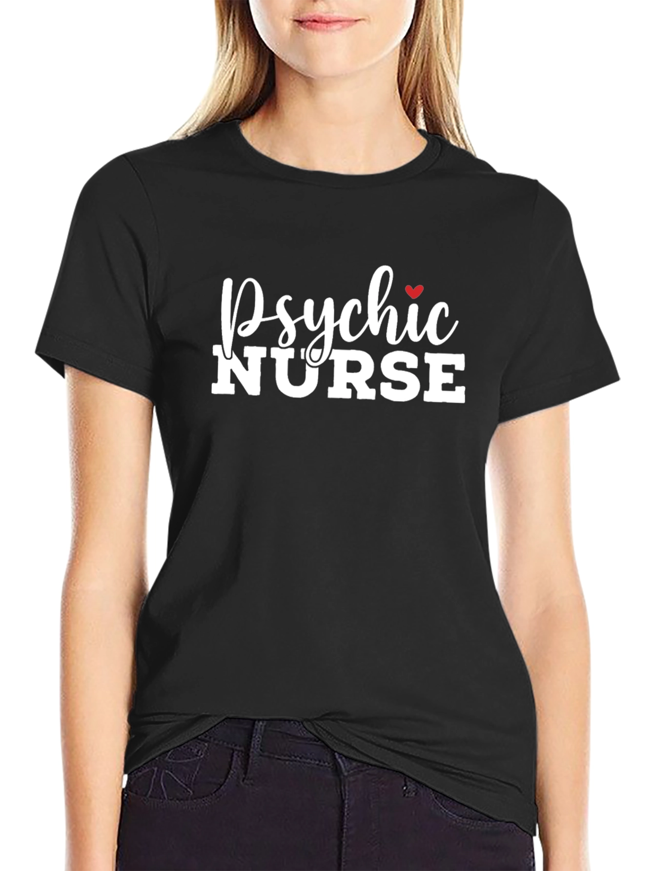 Psychic Nurse Graphic Tee - Black Cotton T-Shirt