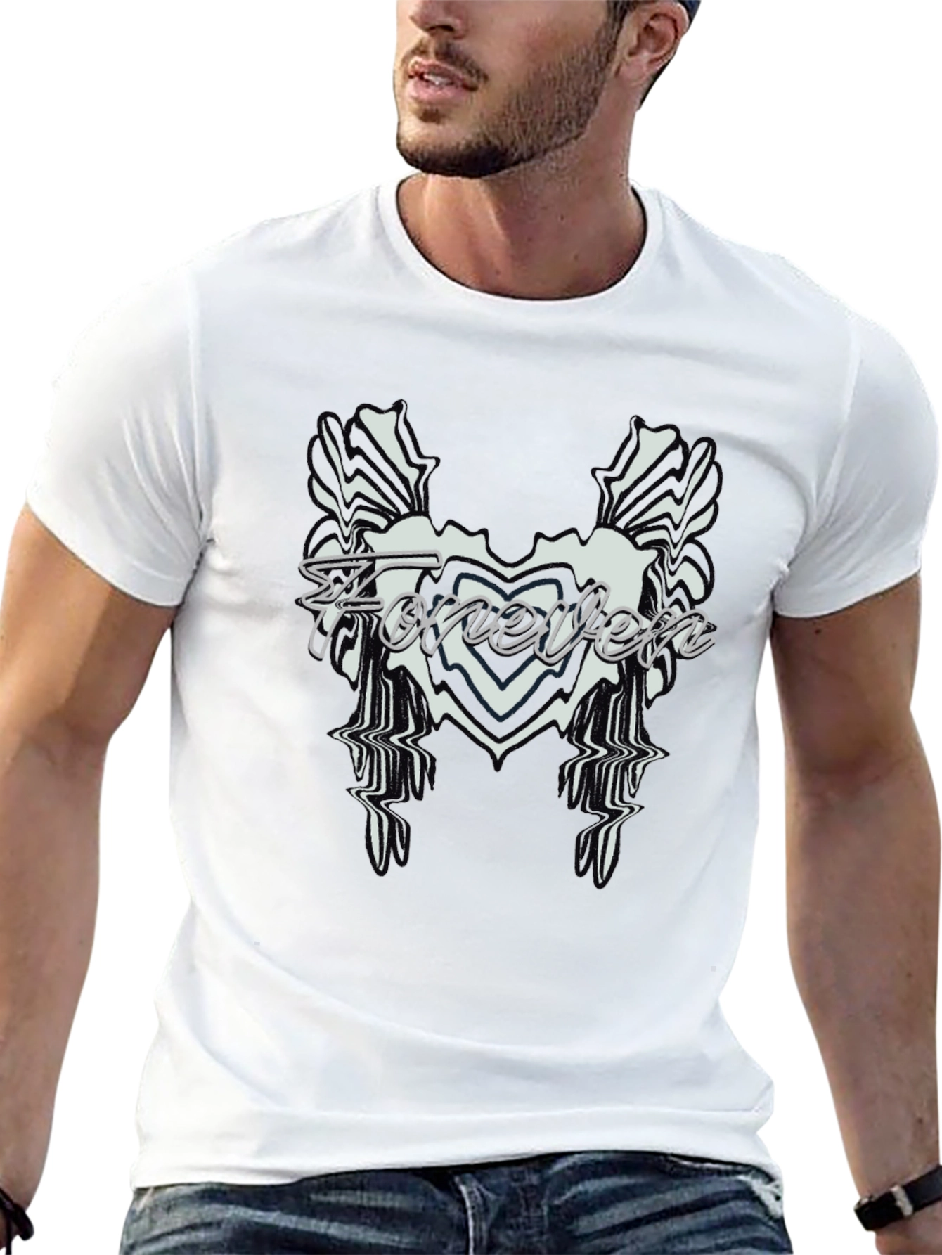 Forever Black Graphic Tee - Stylish Mens Shirt