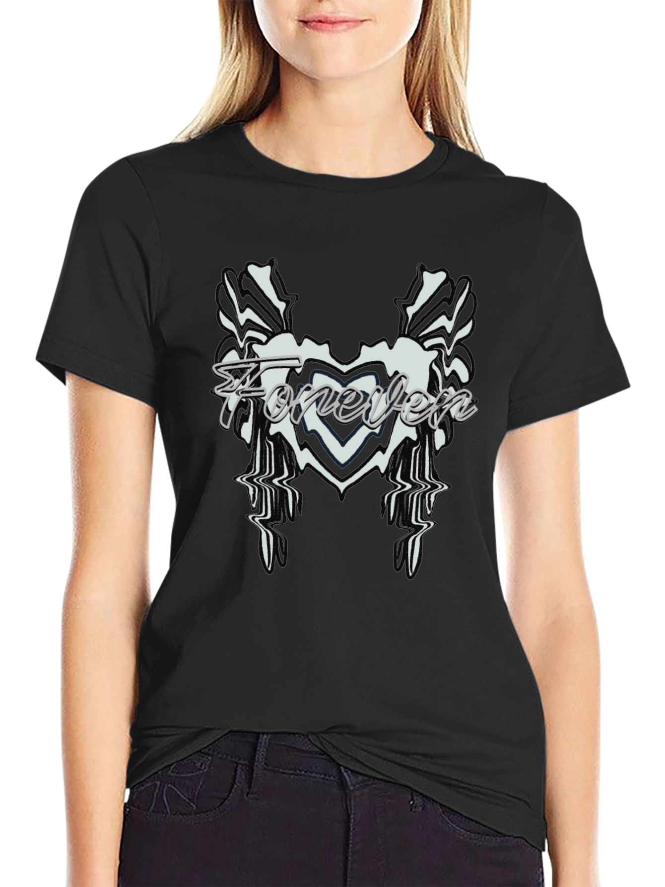 Forever Black Graphic Tee - Stylish Mens Shirt