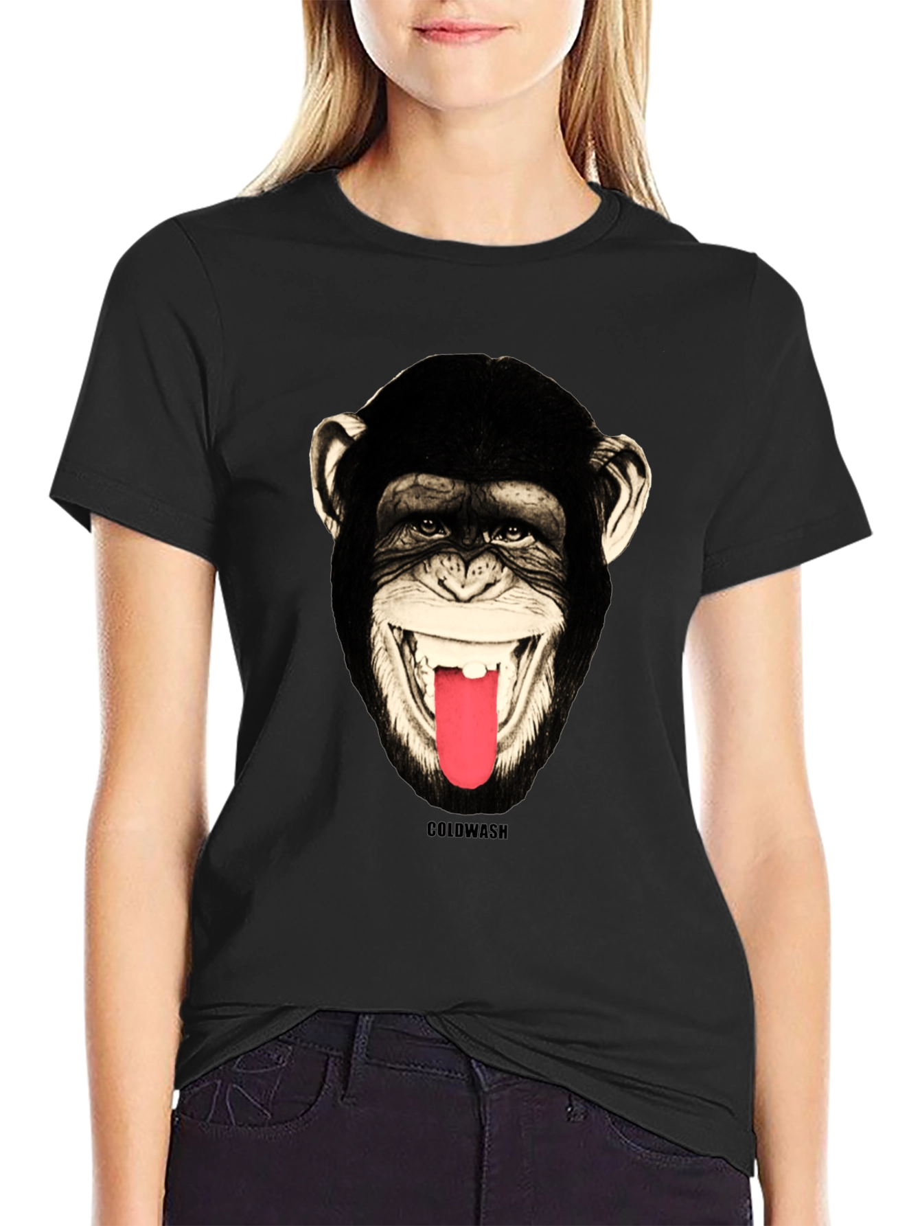Monkey Face Graphic Tee - Mens Black T-Shirt