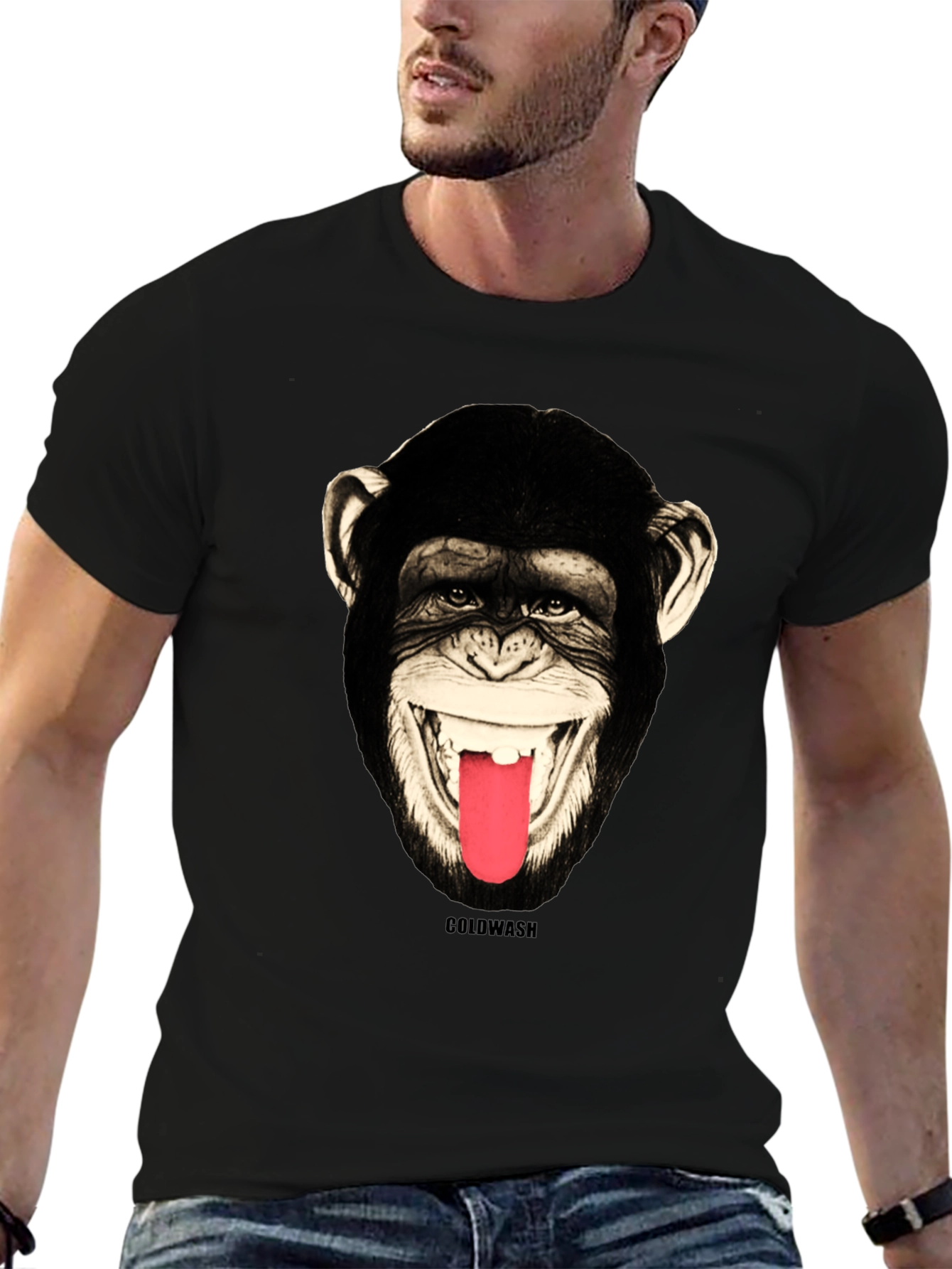 Monkey Face Graphic Tee - Mens Black T-Shirt