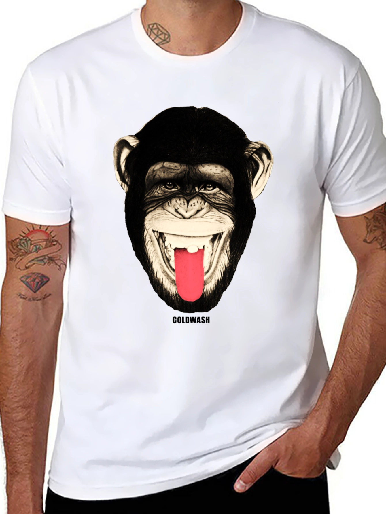 Monkey Face Graphic Tee - Mens Black T-Shirt