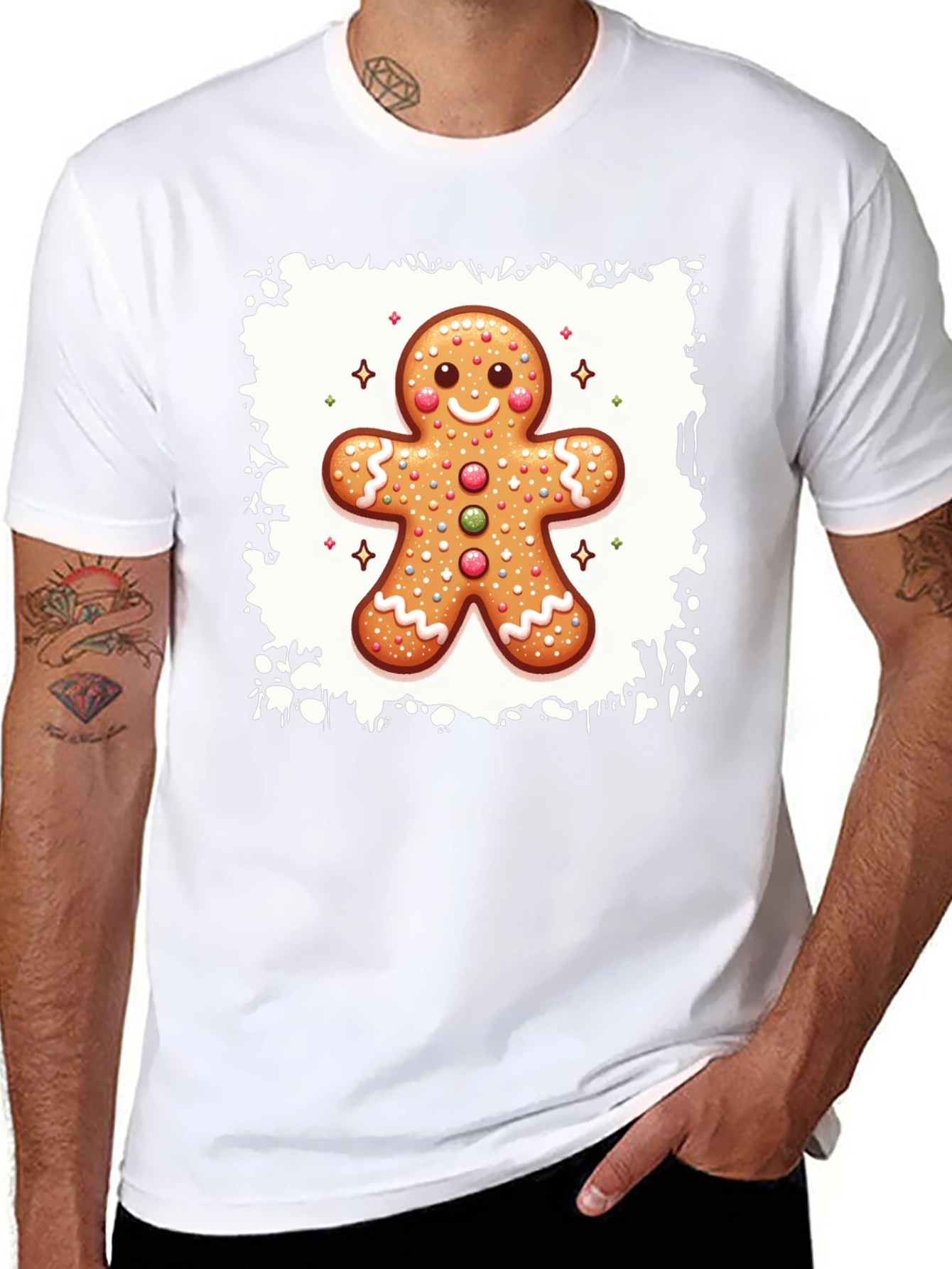 Gingerbread Man Graphic Tee - Holiday Fun
