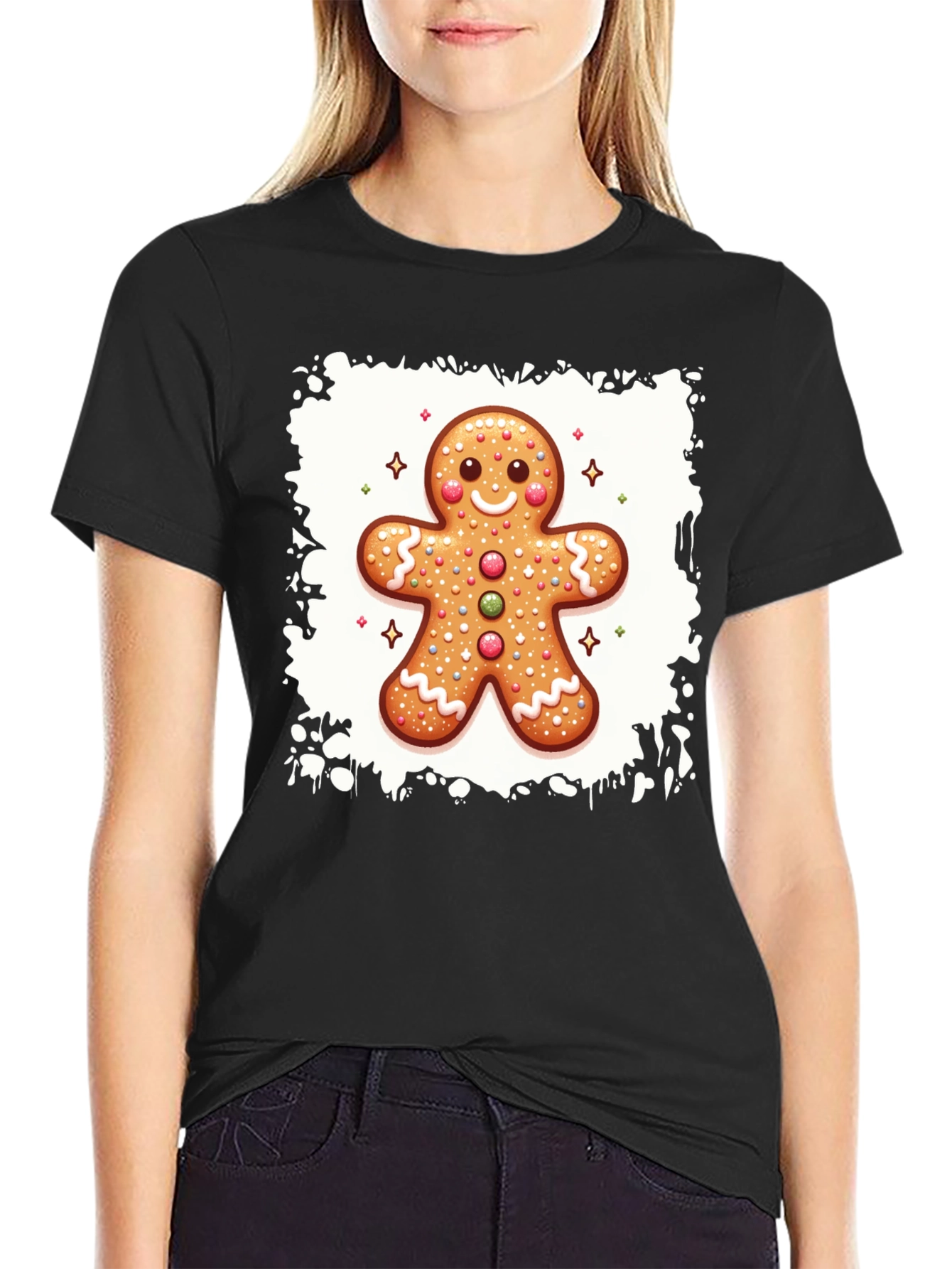 Gingerbread Man Graphic Tee - Holiday Fun