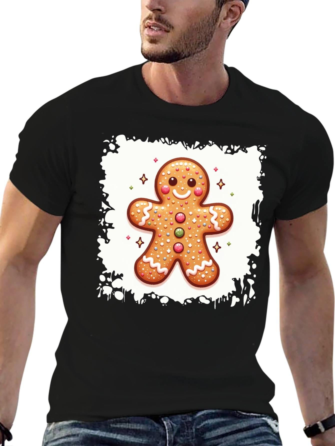 Gingerbread Man Graphic Tee - Holiday Fun