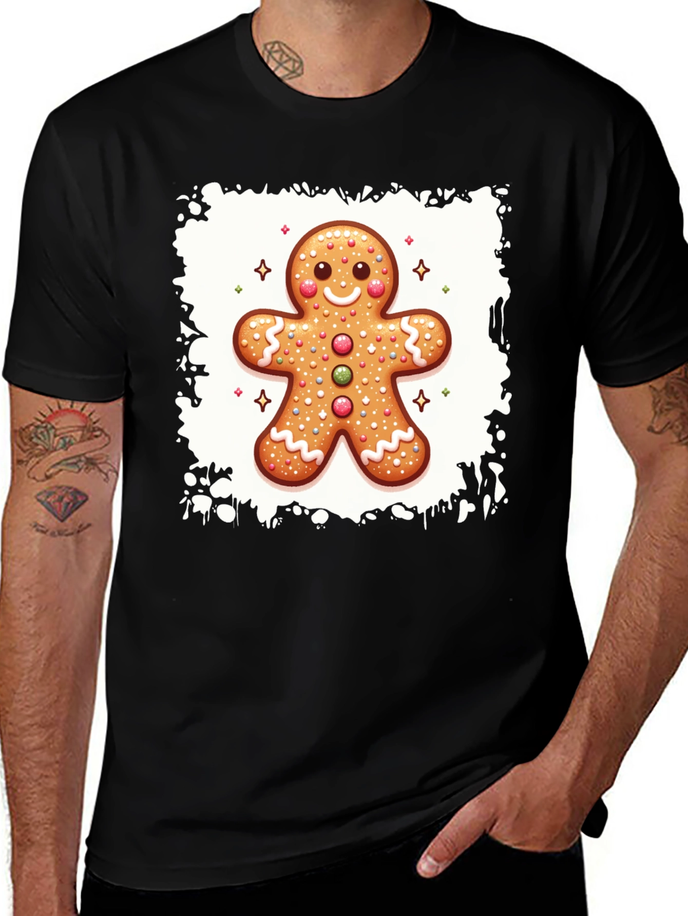 Gingerbread Man Graphic Tee - Holiday Fun