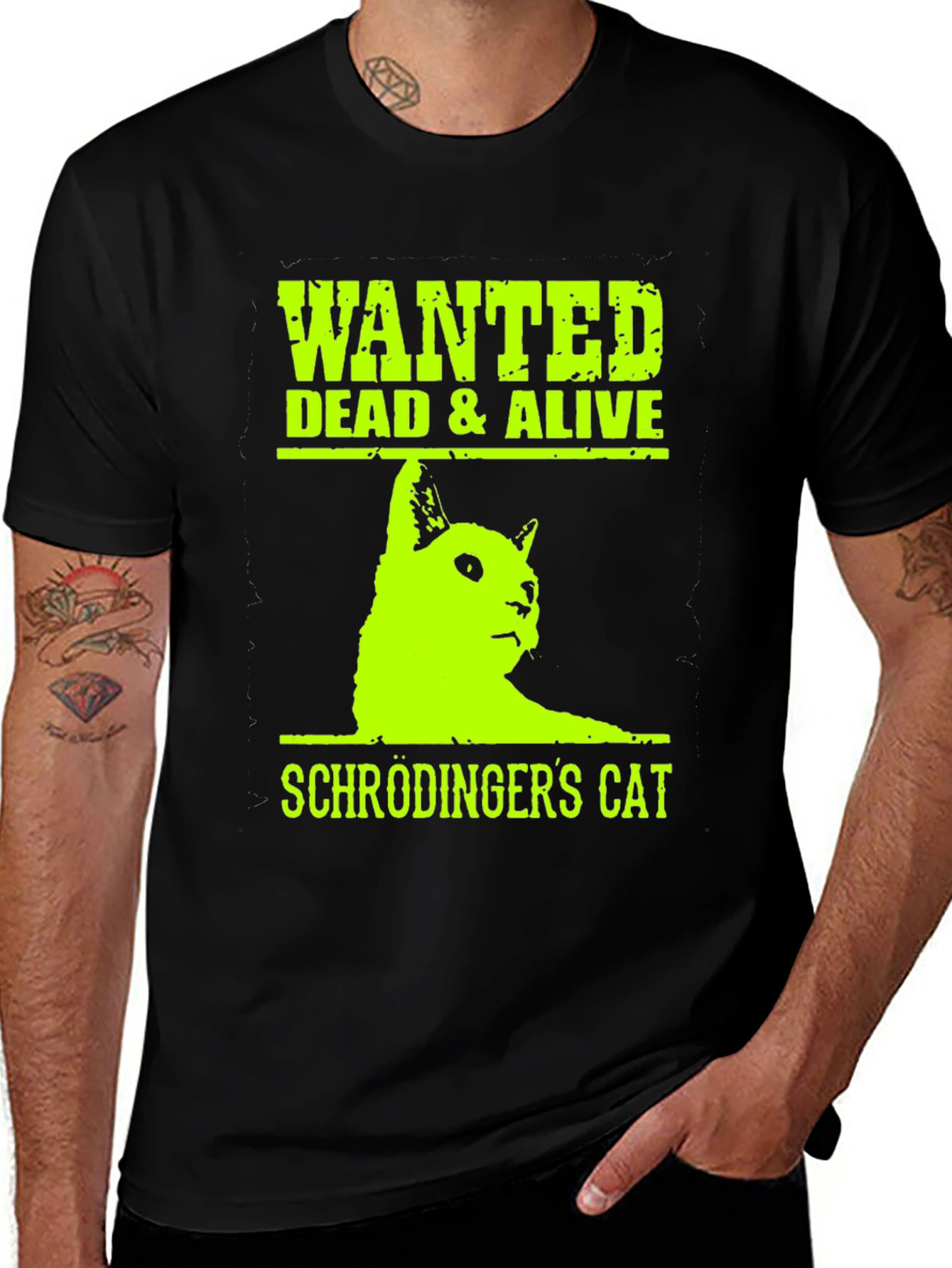 Schrödingers Cat Wanted Tee - Dead & Alive T-Shirt