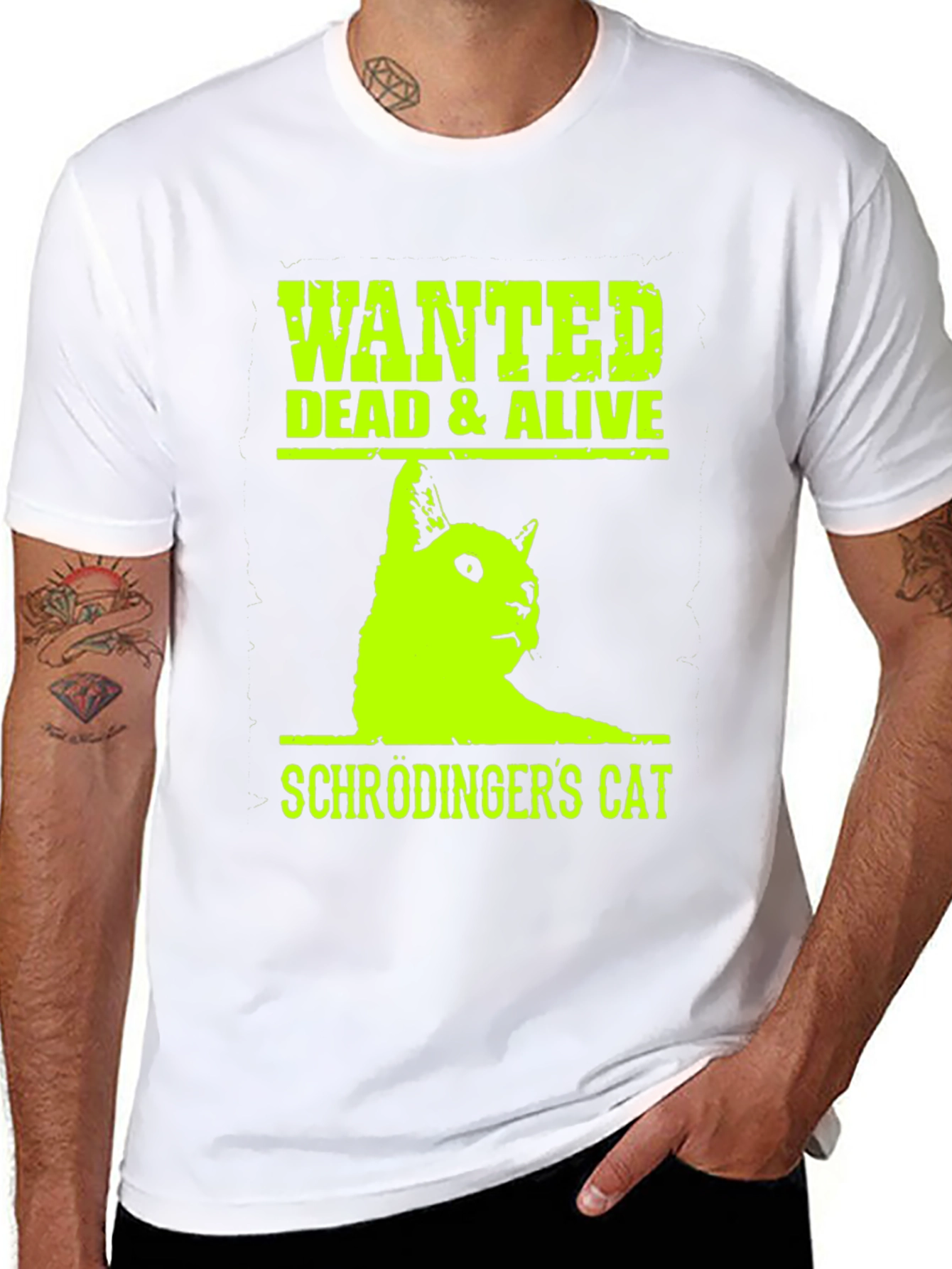 Schrödingers Cat Wanted Tee - Dead & Alive T-Shirt