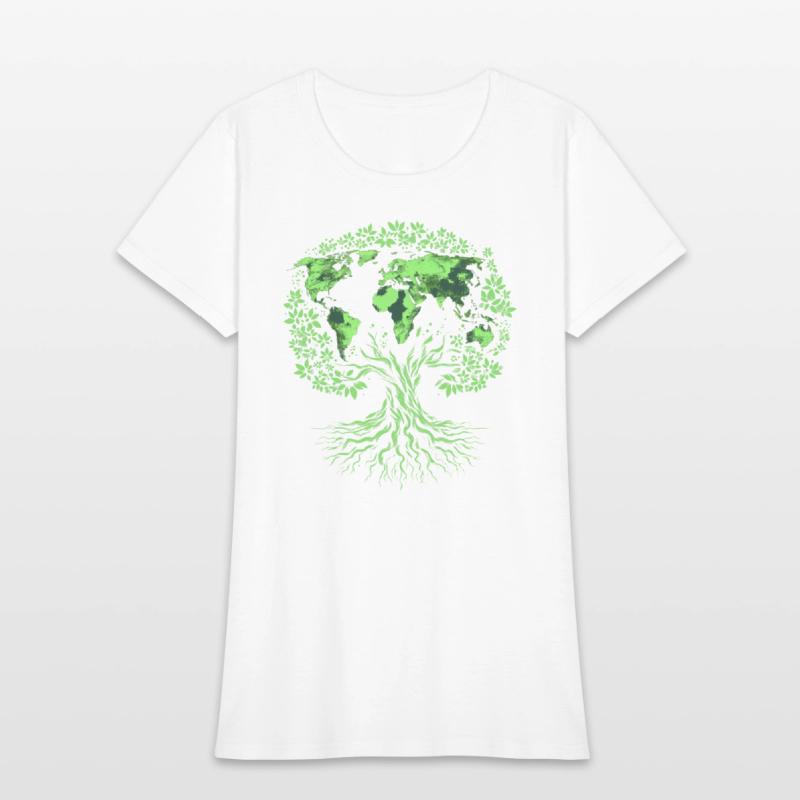 Earth Day World Map Tree Pro Environment Plant