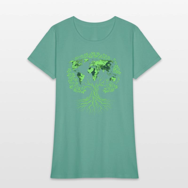 Earth Day World Map Tree Pro Environment Plant