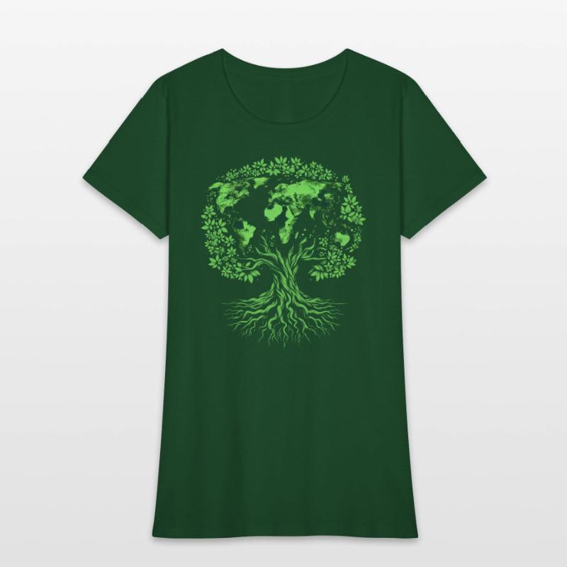 Earth Day World Map Tree Pro Environment Plant