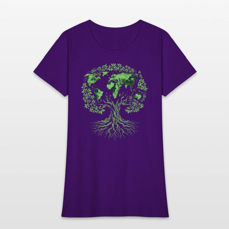 Earth Day World Map Tree Pro Environment Plant
