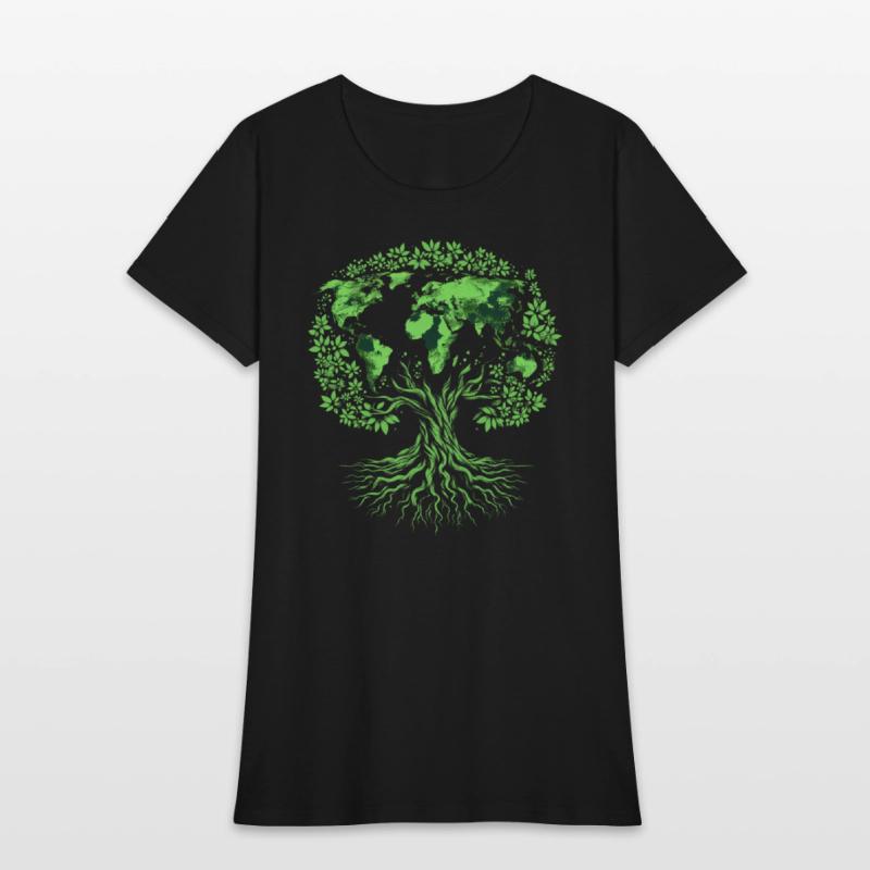 Earth Day World Map Tree Pro Environment Plant