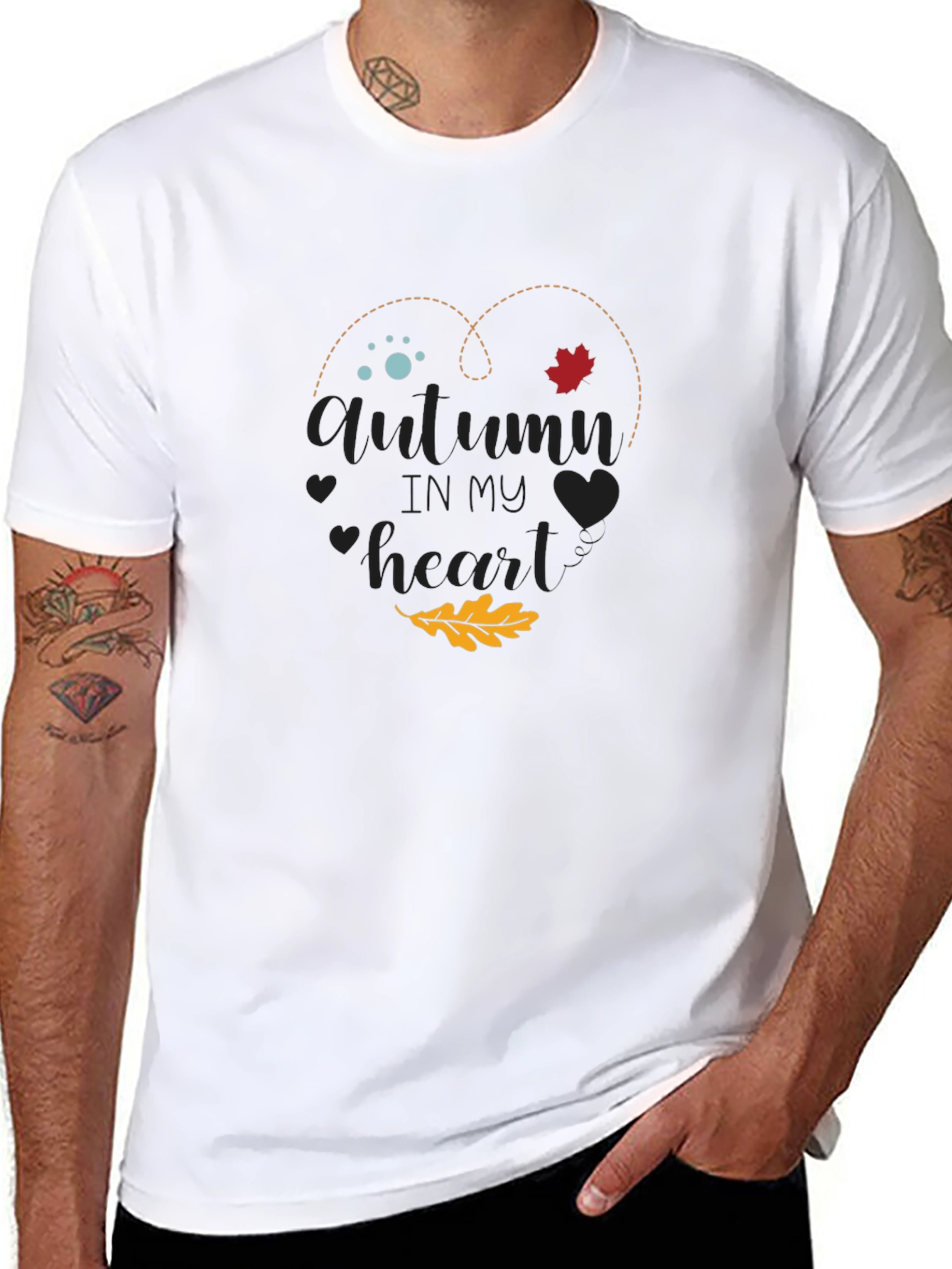 Autumn In My Heart Black T-Shirt