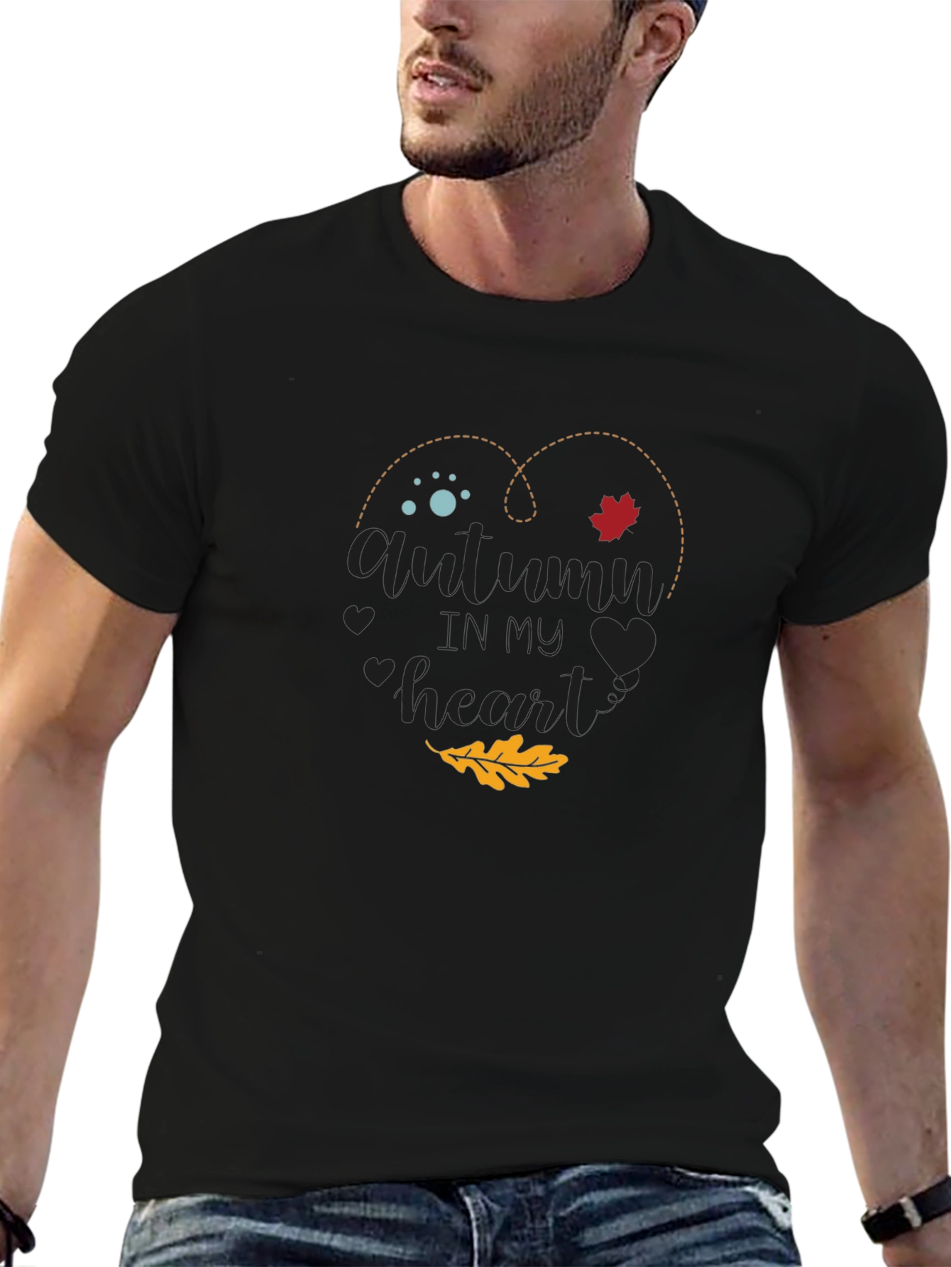 Autumn In My Heart Black T-Shirt