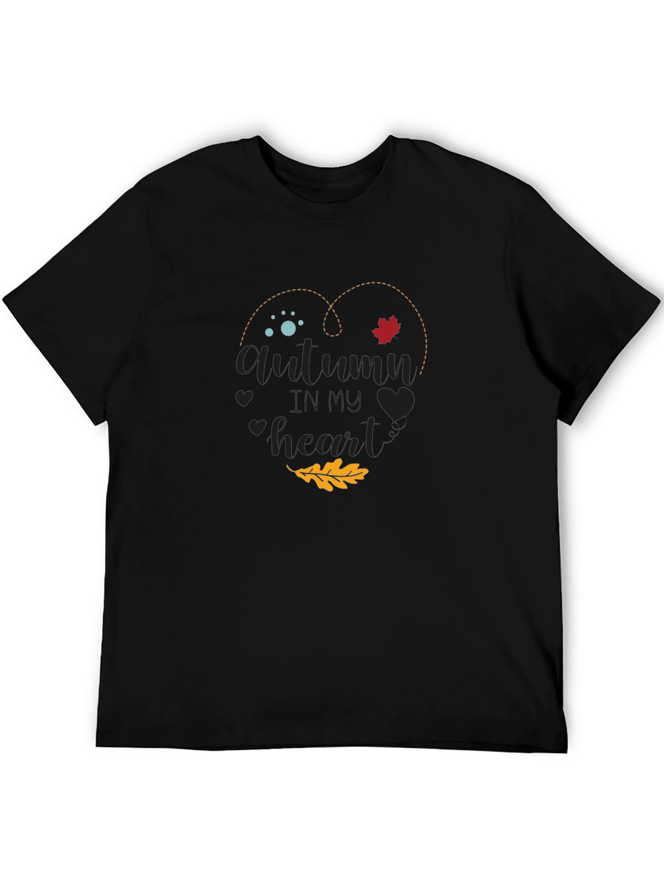 Autumn In My Heart Black T-Shirt