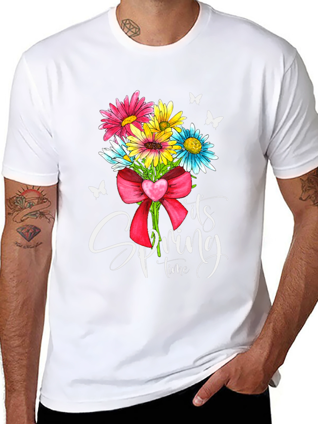 Floral Spring Time Graphic Tee - Black