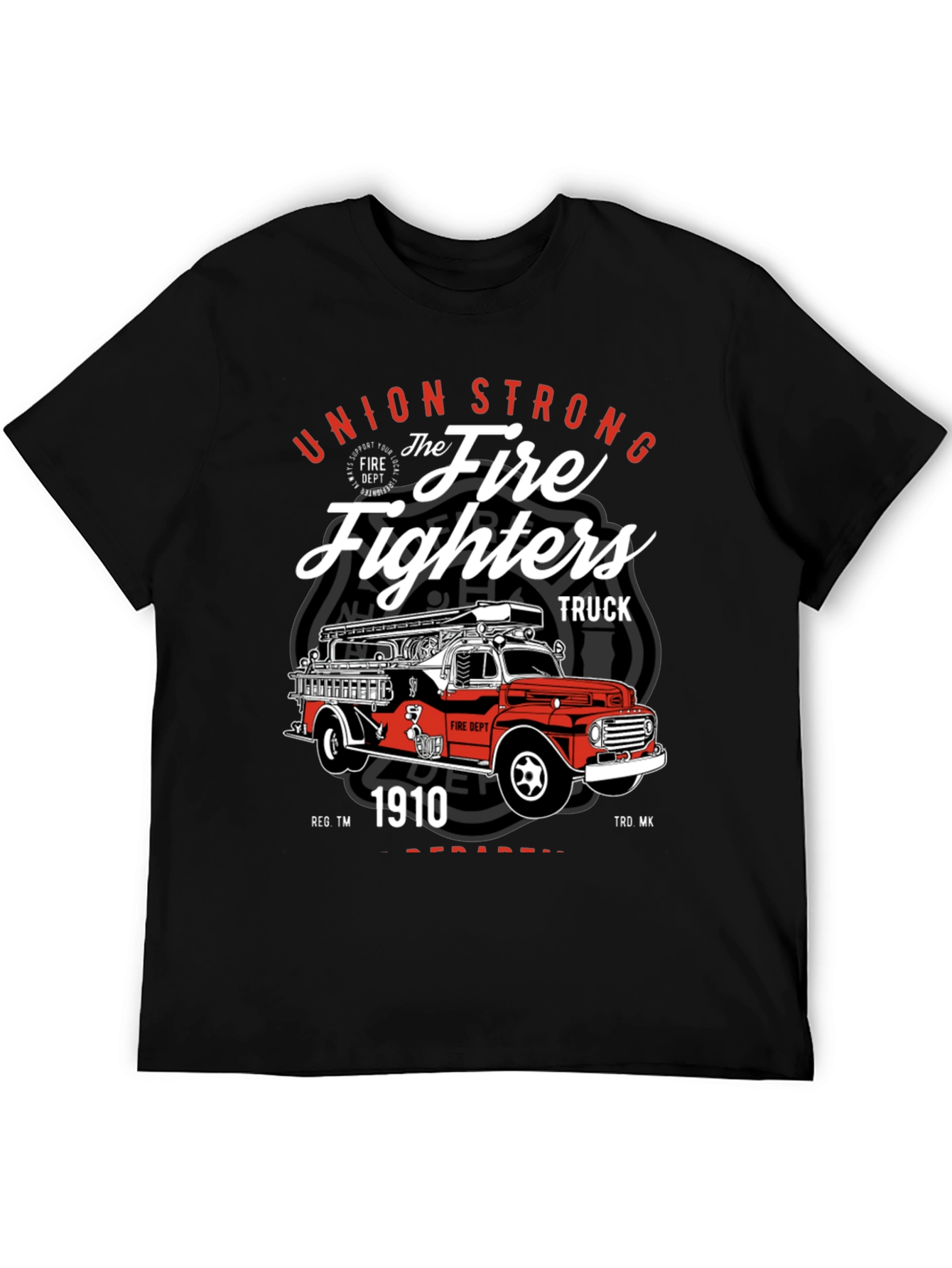 Union Strong Firefighters Truck T-Shirt