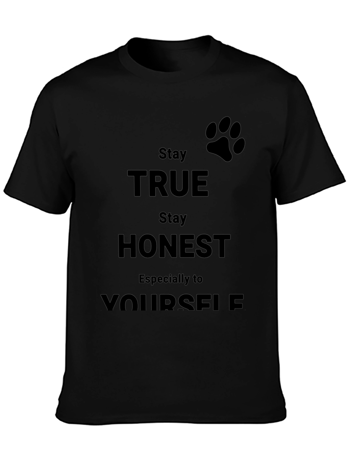 Stay True Black Graphic Tee