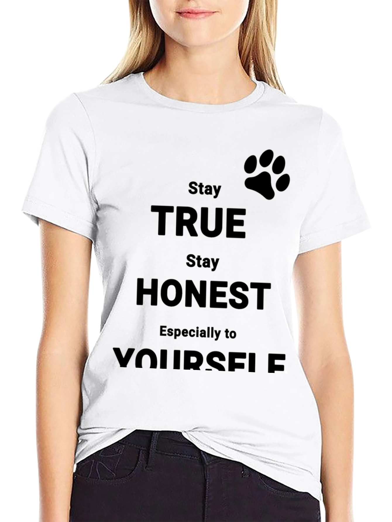 Stay True Black Graphic Tee