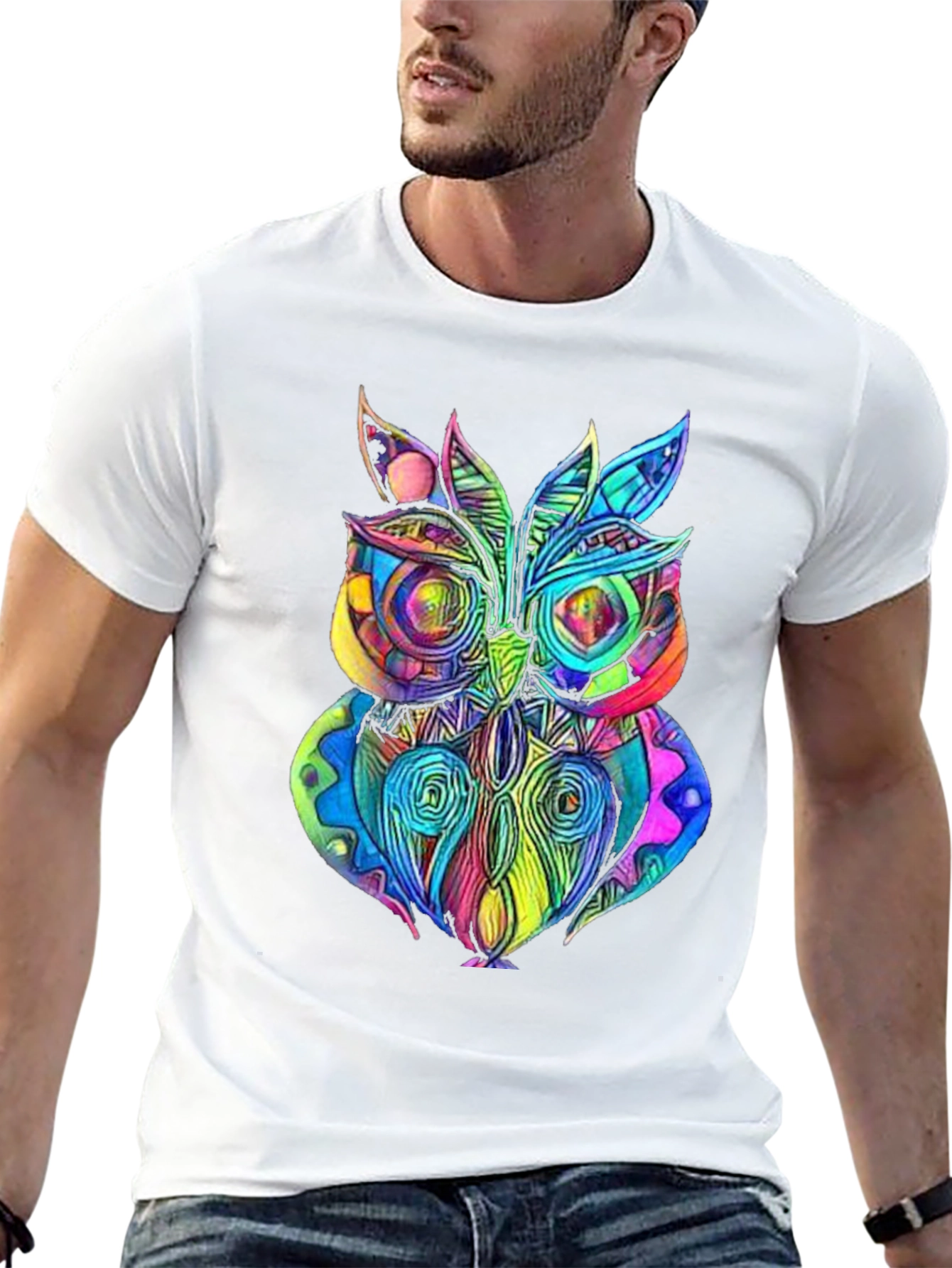Psychedelic Owl Graphic T-Shirt - Unique Design
