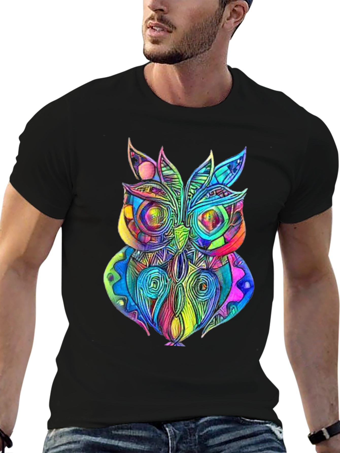 Psychedelic Owl Graphic T-Shirt - Unique Design