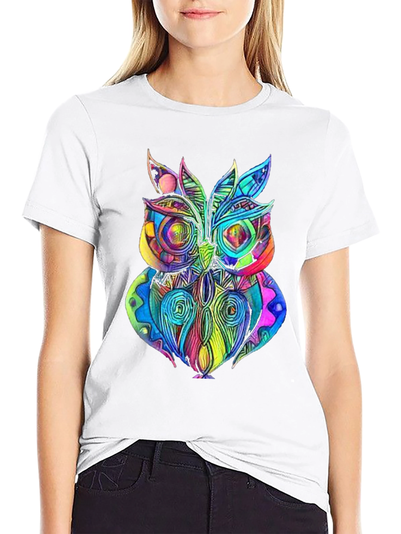 Psychedelic Owl Graphic T-Shirt - Unique Design