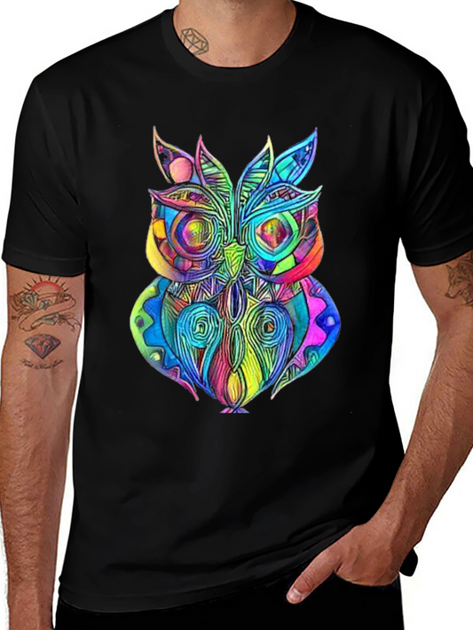 Psychedelic Owl Graphic T-Shirt - Unique Design