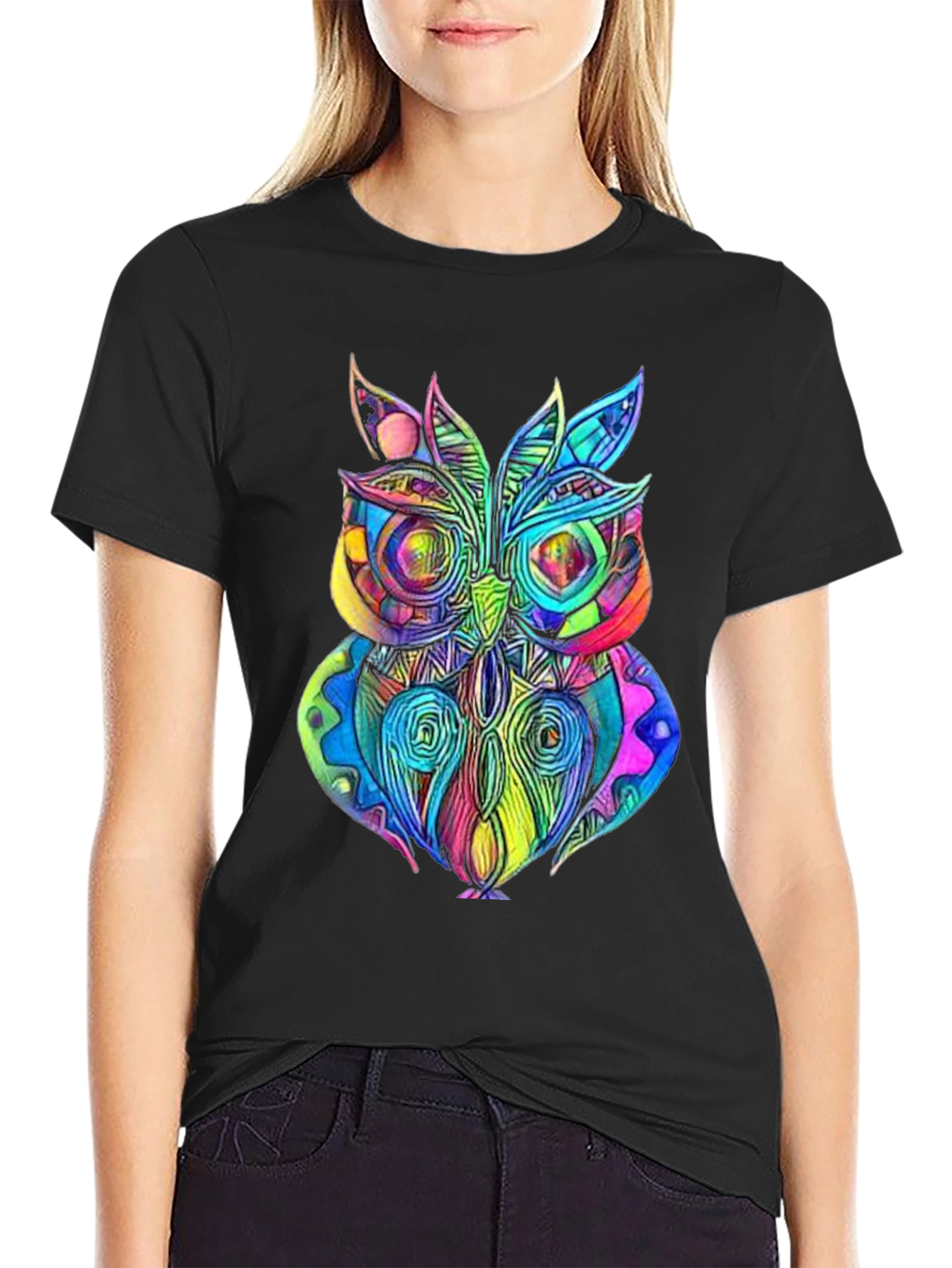 Psychedelic Owl Graphic T-Shirt - Unique Design