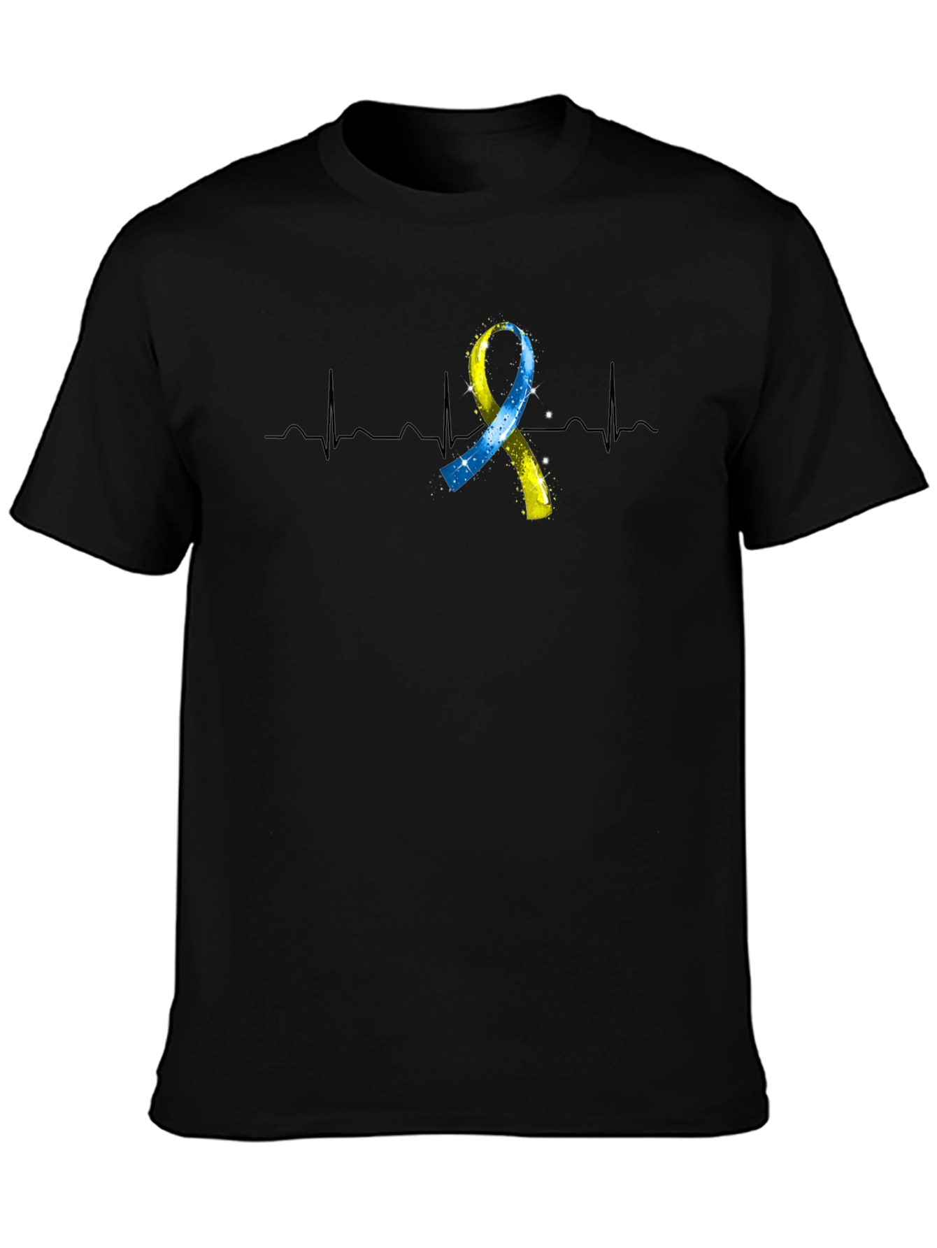 Down Syndrome Awareness Ribbon Heartbeat T-Shirt