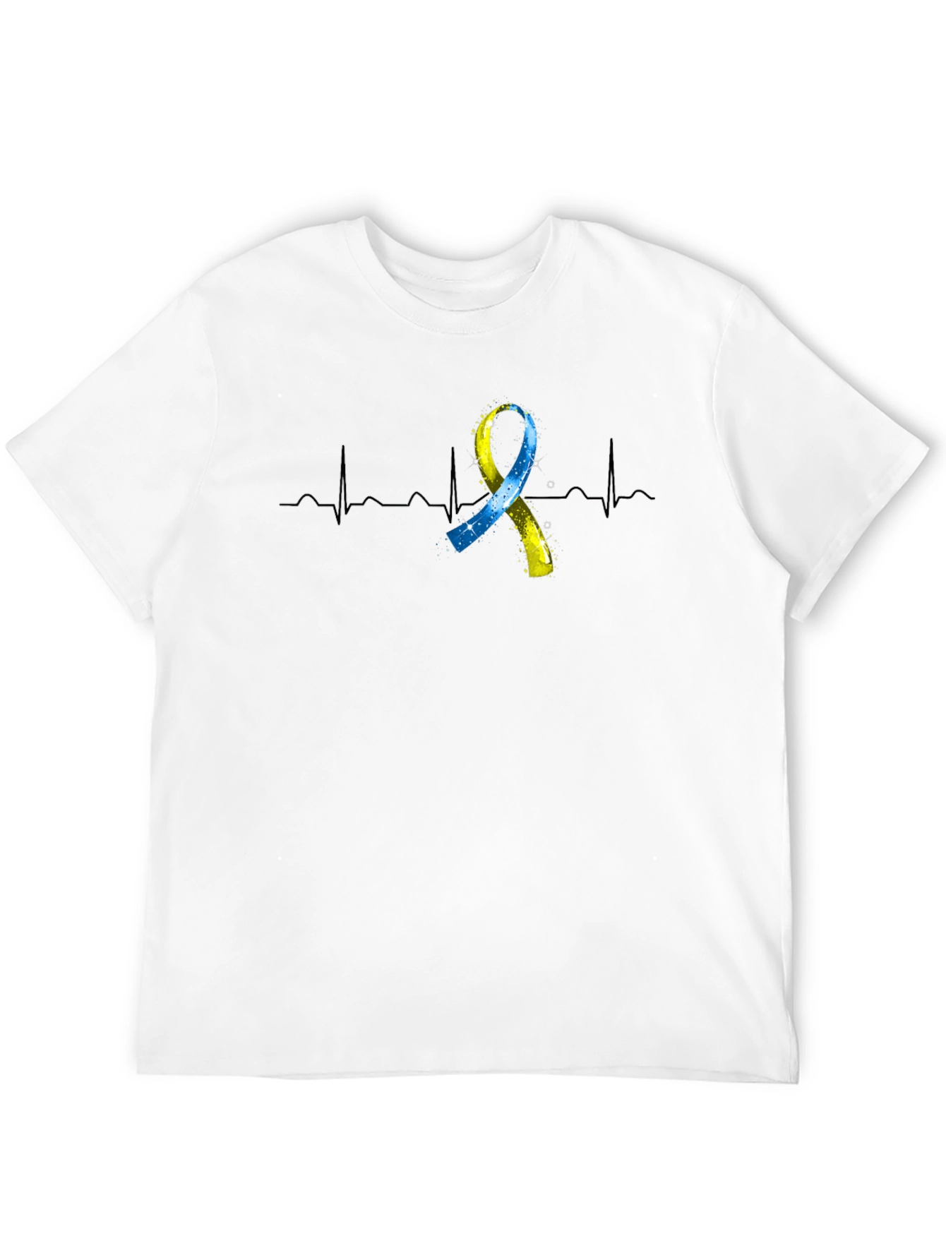 Down Syndrome Awareness Ribbon Heartbeat T-Shirt