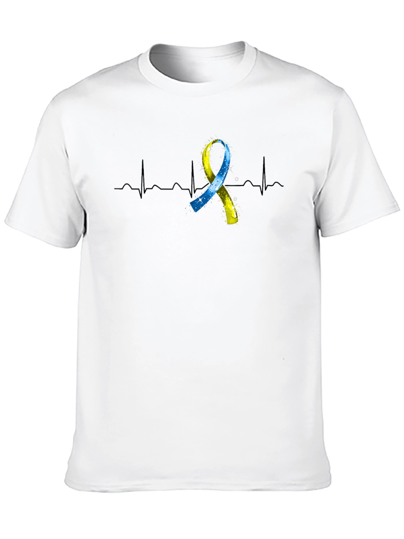 Down Syndrome Awareness Ribbon Heartbeat T-Shirt