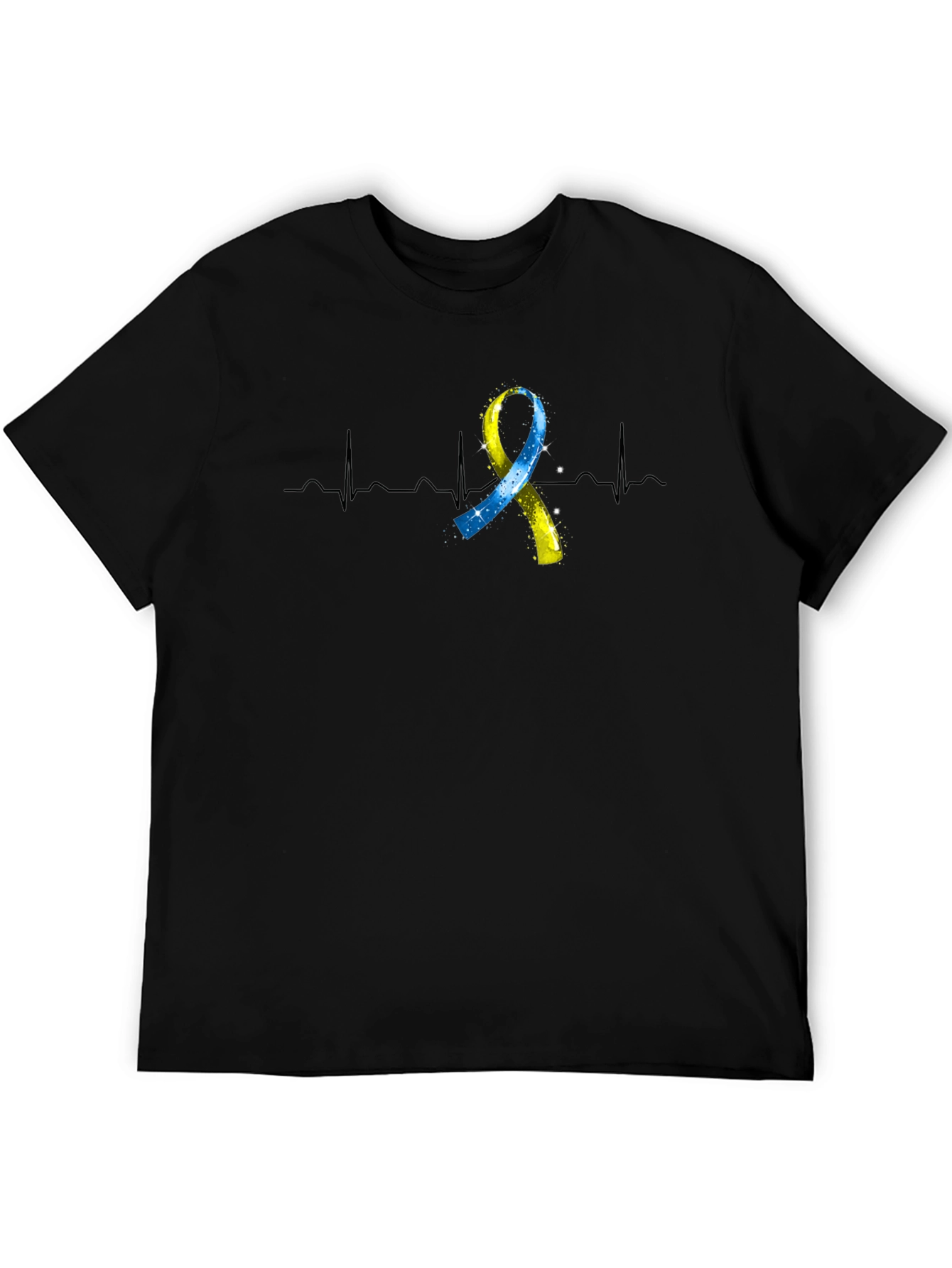 Down Syndrome Awareness Ribbon Heartbeat T-Shirt
