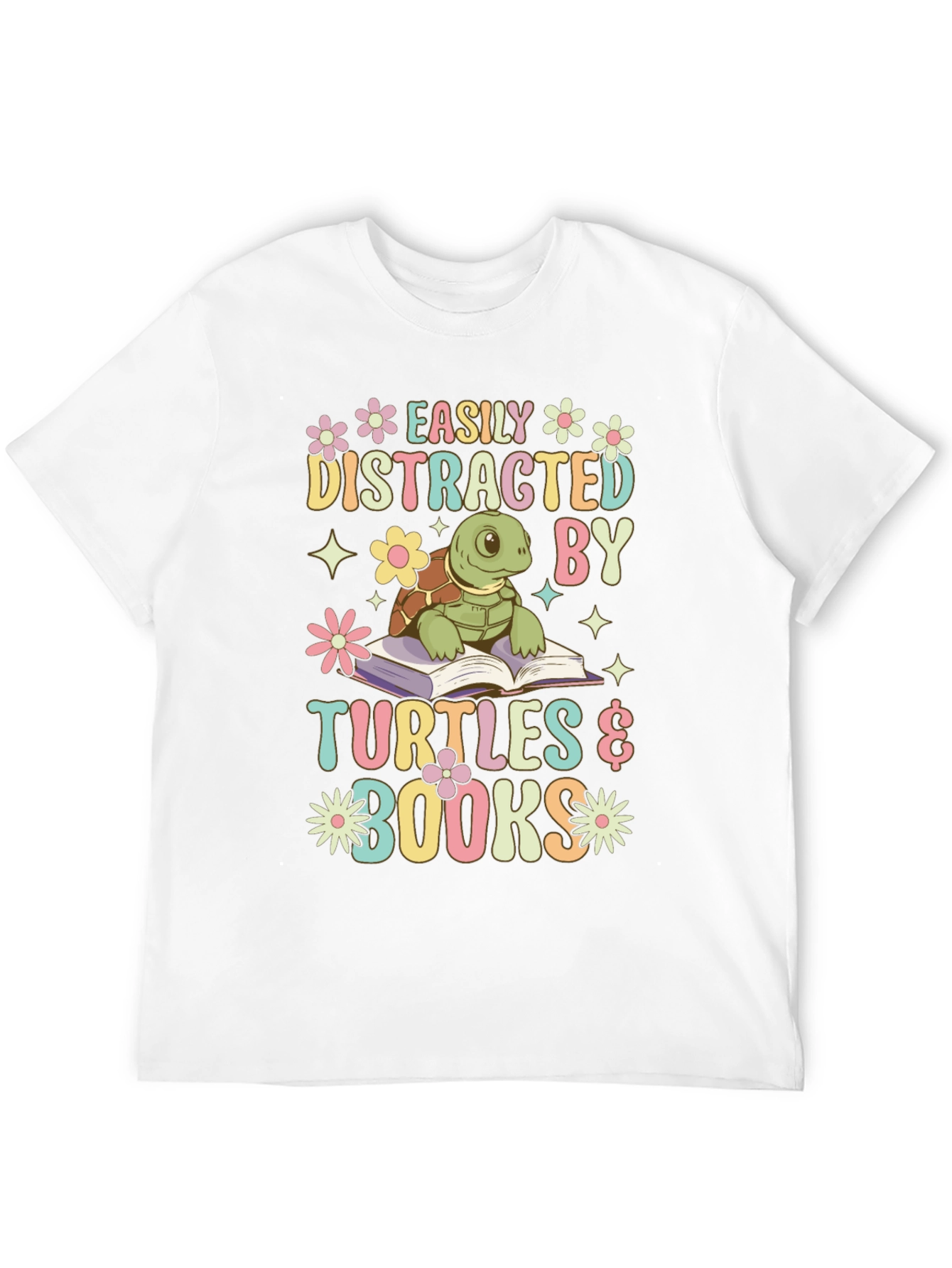 Easily Distracted by Turtles & Books T-Shirt