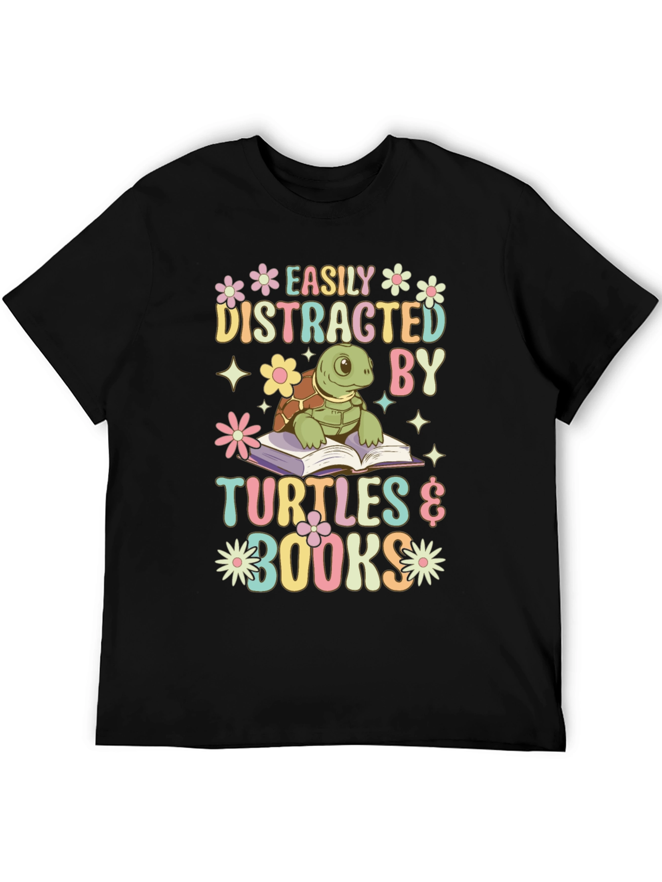 Easily Distracted by Turtles & Books T-Shirt