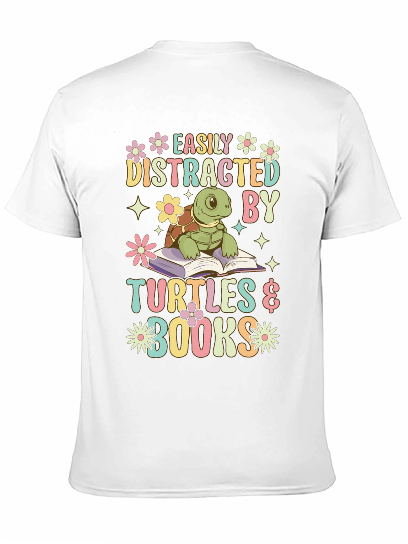 Easily Distracted by Turtles & Books T-Shirt