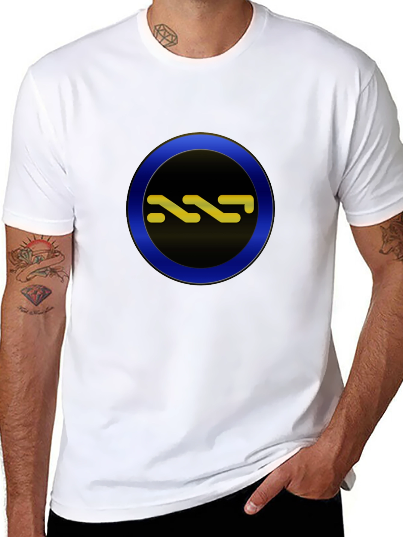Stylish Black Tee with Circle Graphic