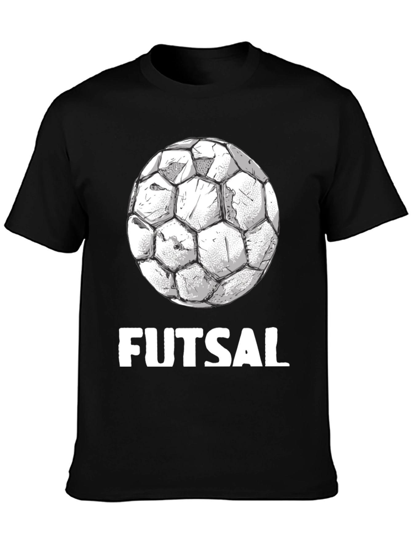 Futsal Graphic Tee - Black Cotton Soccer Shirt